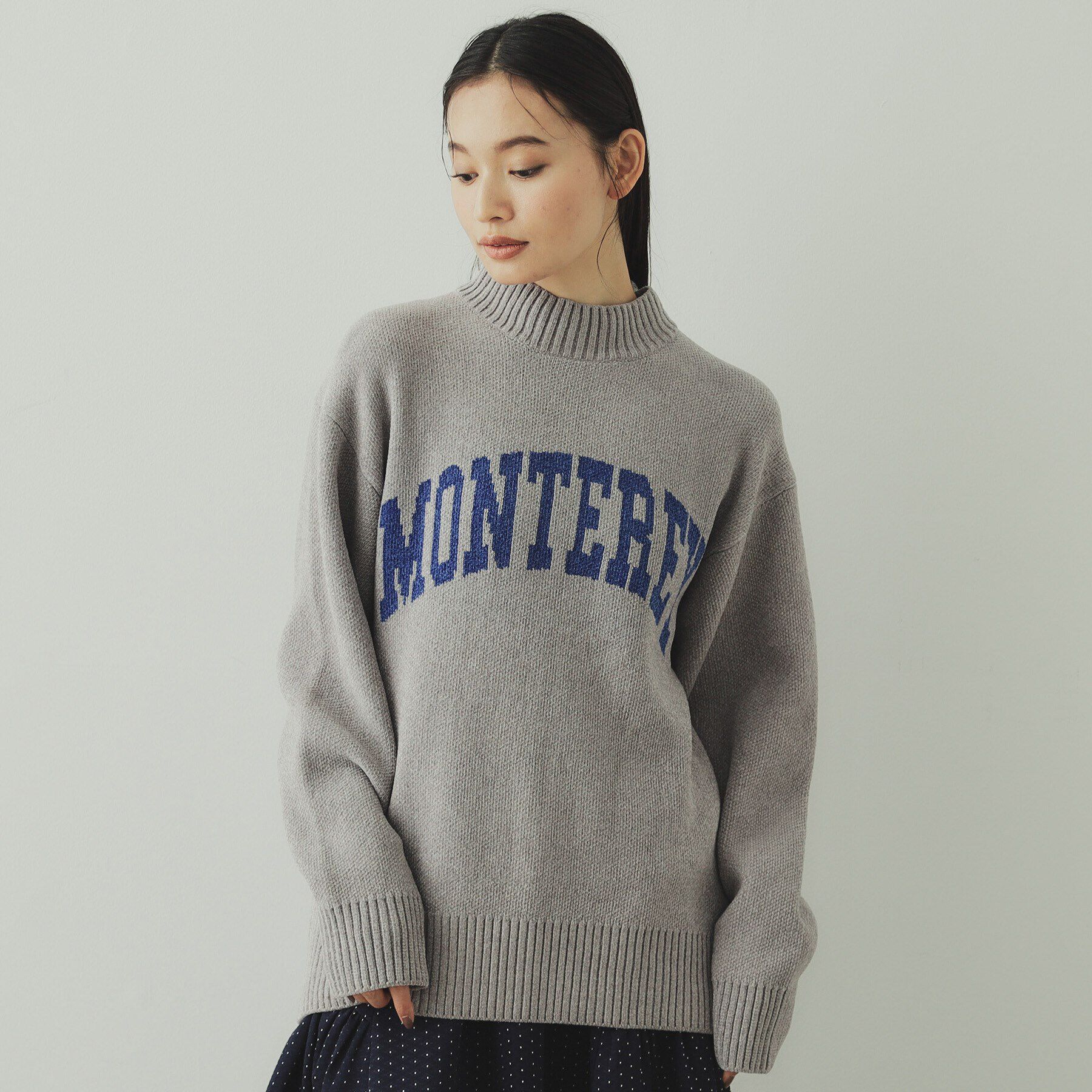 OPAQUE.CLIP「モールロゴジャカードニット【洗濯機洗い可】」|ニット・セーター|