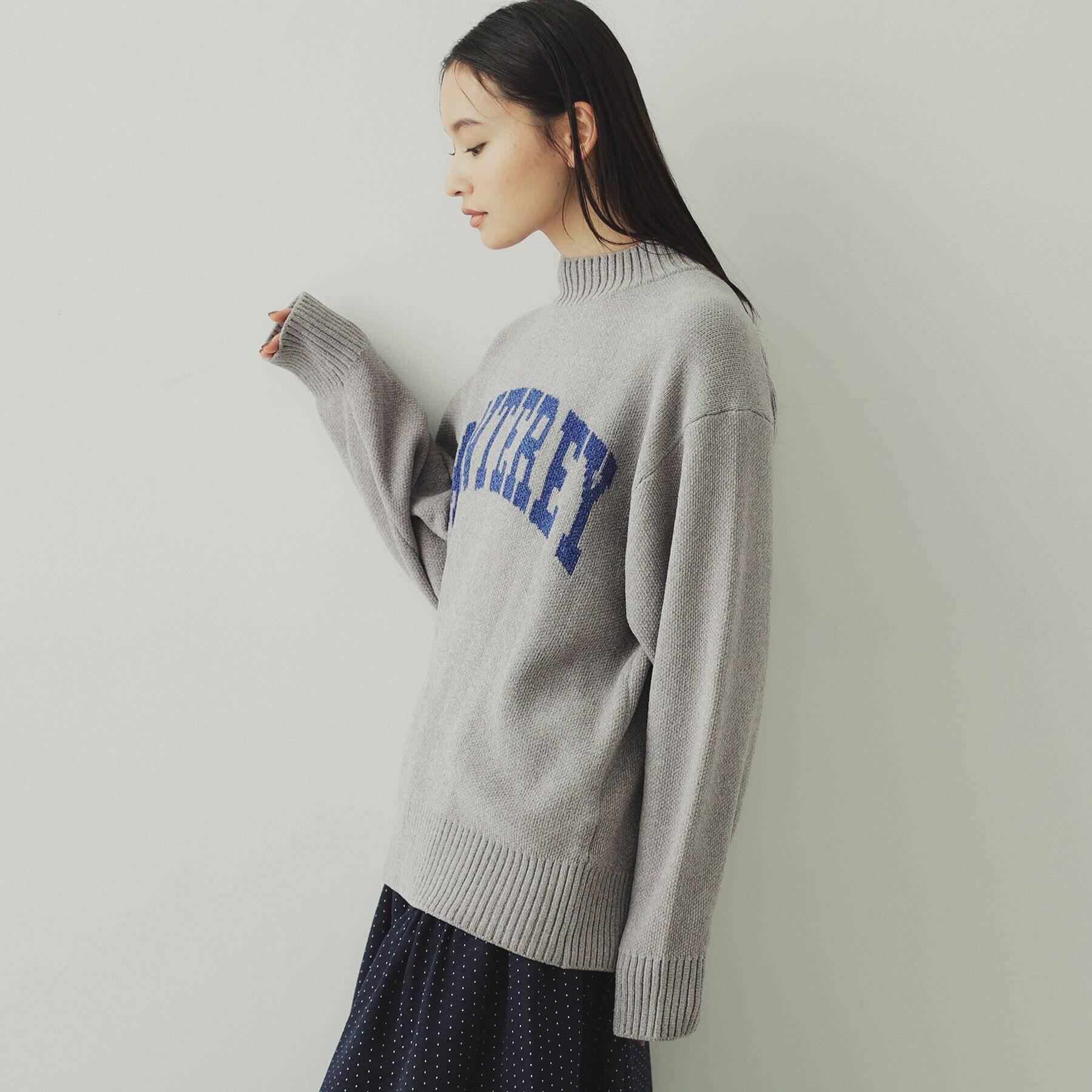 OPAQUE.CLIP「モールロゴジャカードニット【洗濯機洗い可】」|ニット・セーター|