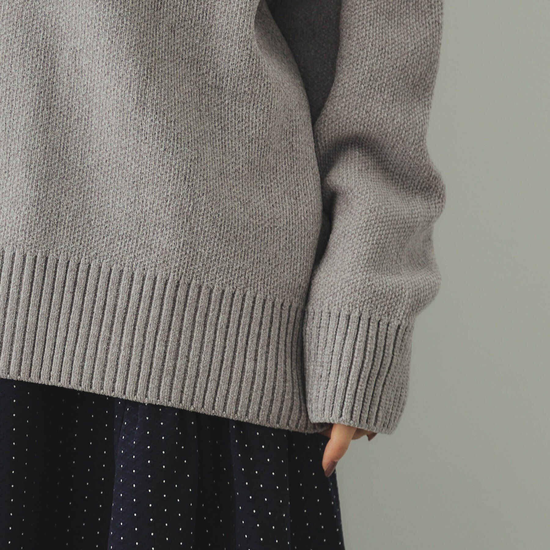 OPAQUE.CLIP「モールロゴジャカードニット【洗濯機洗い可】」|ニット・セーター|