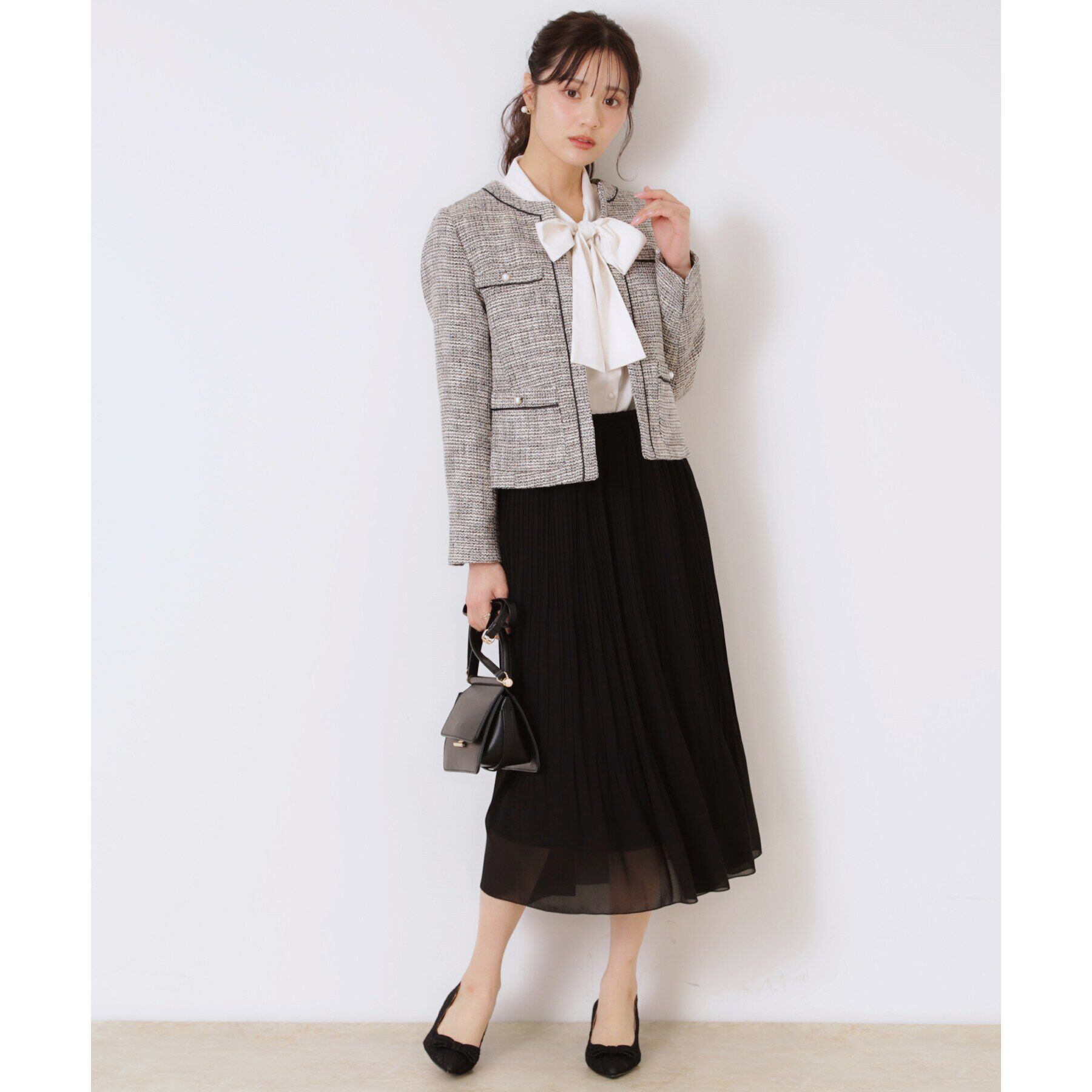 Couture broach「【セレモニーシーン/お仕事にも】ランダムプリーツスカート」|スカート|