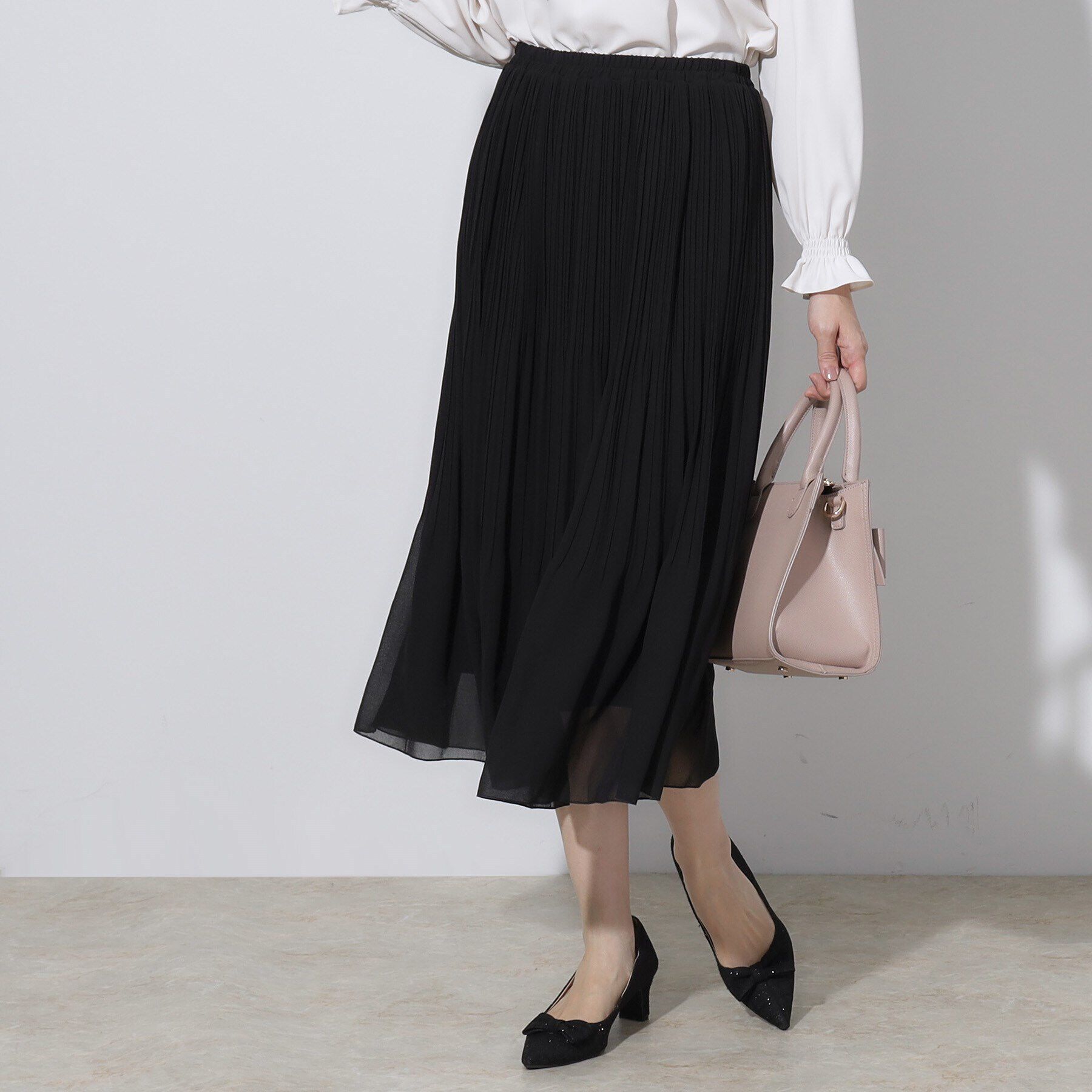 Couture broach「【セレモニーシーン/お仕事にも】ランダムプリーツスカート」|スカート|