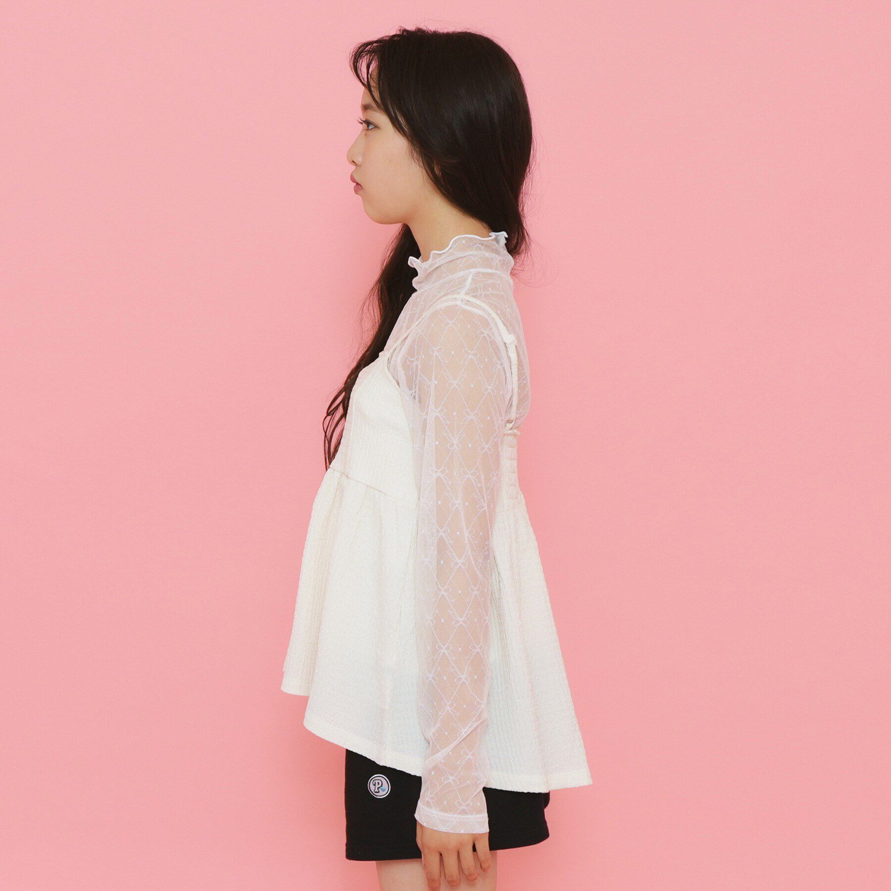 PINK-latte「【セットアイテム】リボンシアートップス＋キャミソールセット」|その他|