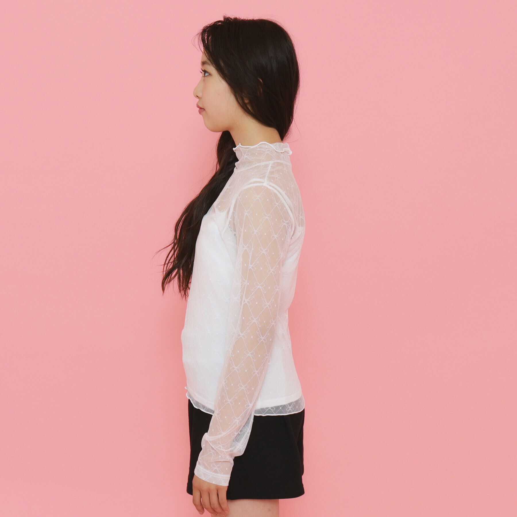 PINK-latte「【セットアイテム】リボンシアートップス＋キャミソールセット」|その他|