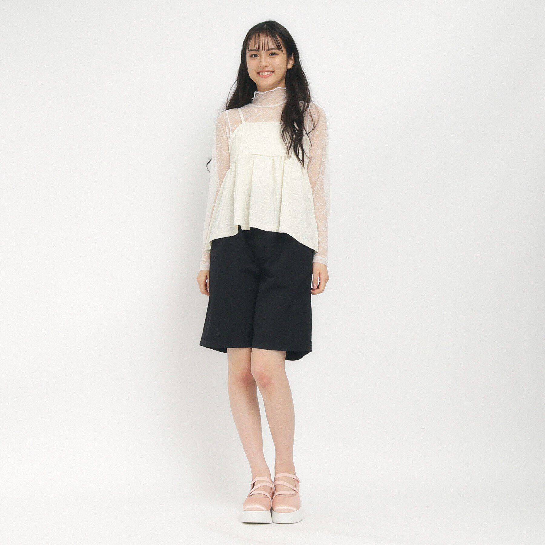 PINK-latte「【130cmあり】さらっと快適 ナイロンハーフパンツ」|その他|