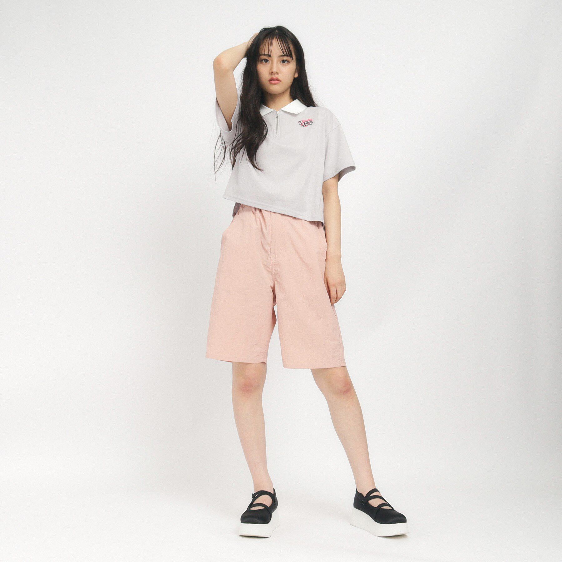 PINK-latte「【130cmあり】さらっと快適 ナイロンハーフパンツ」|その他|