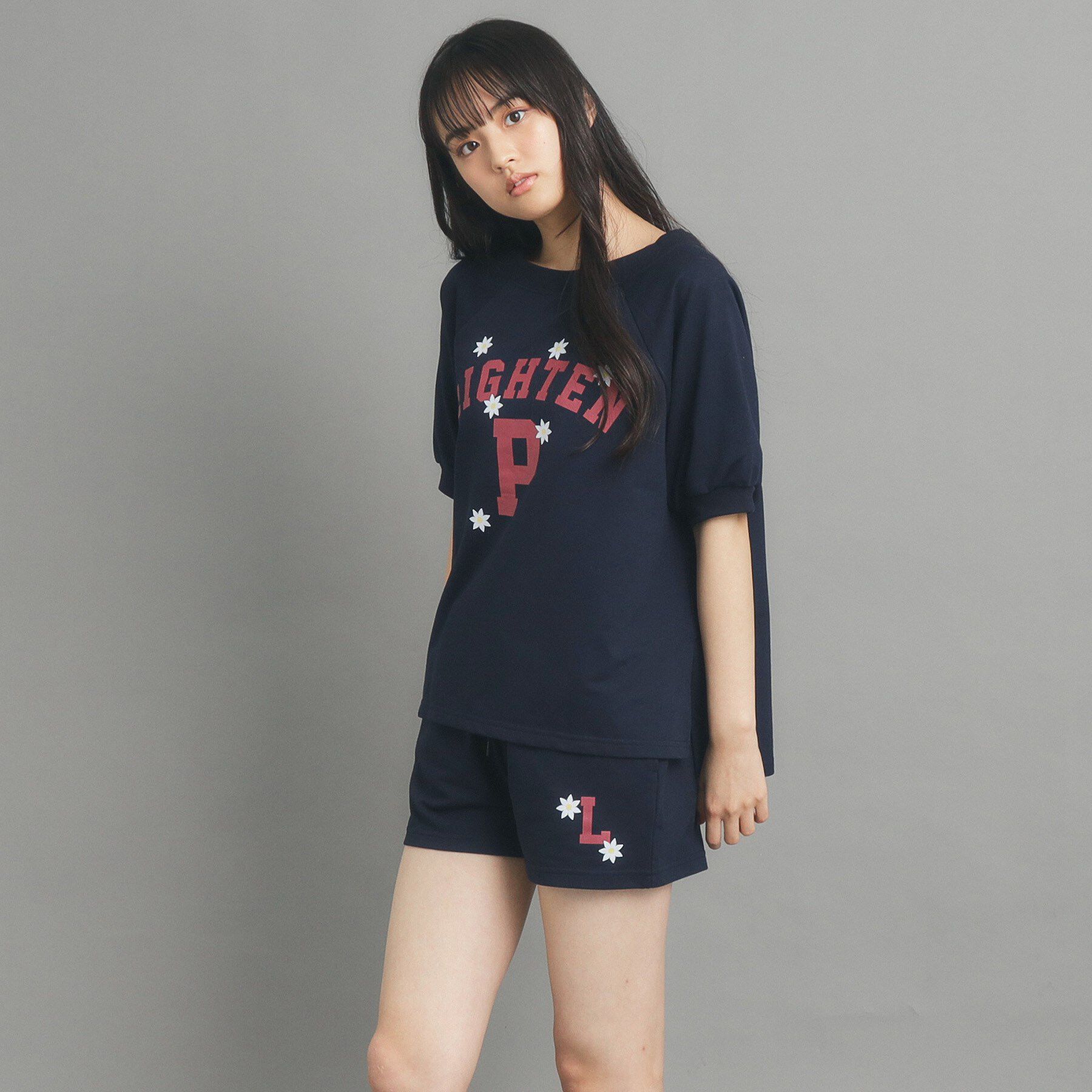 PINK-latte「【130cmあり/セットアイテム】裏毛カレッジプリント」|その他|