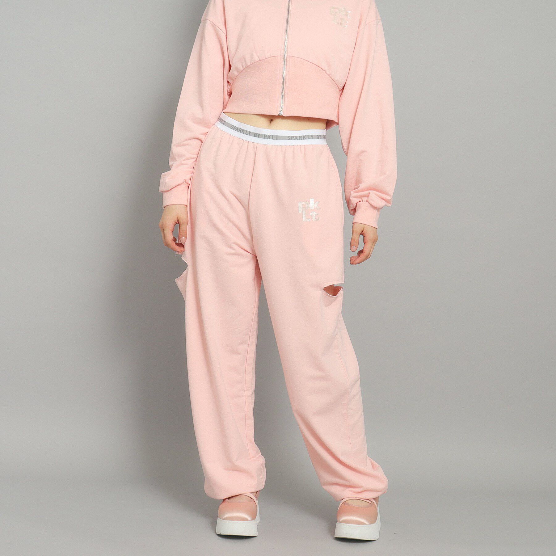 PINK-latte「サイドカット　スウェットパンツ」|その他|ピンク(071)