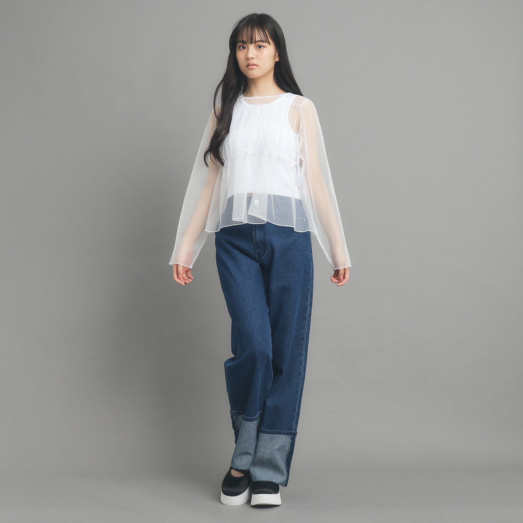 PINK-latte「【前後２WAY/セットアイテム】チュールカーデ＆タンクトップ」|その他|