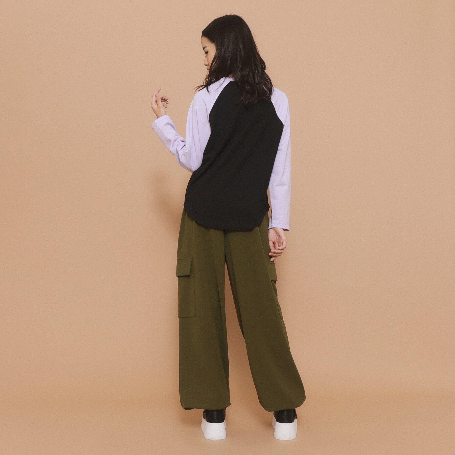 PINK-latte「【130cmあり】グラフィックロゴ ラグランTシャツ」|Tシャツ・カットソー|