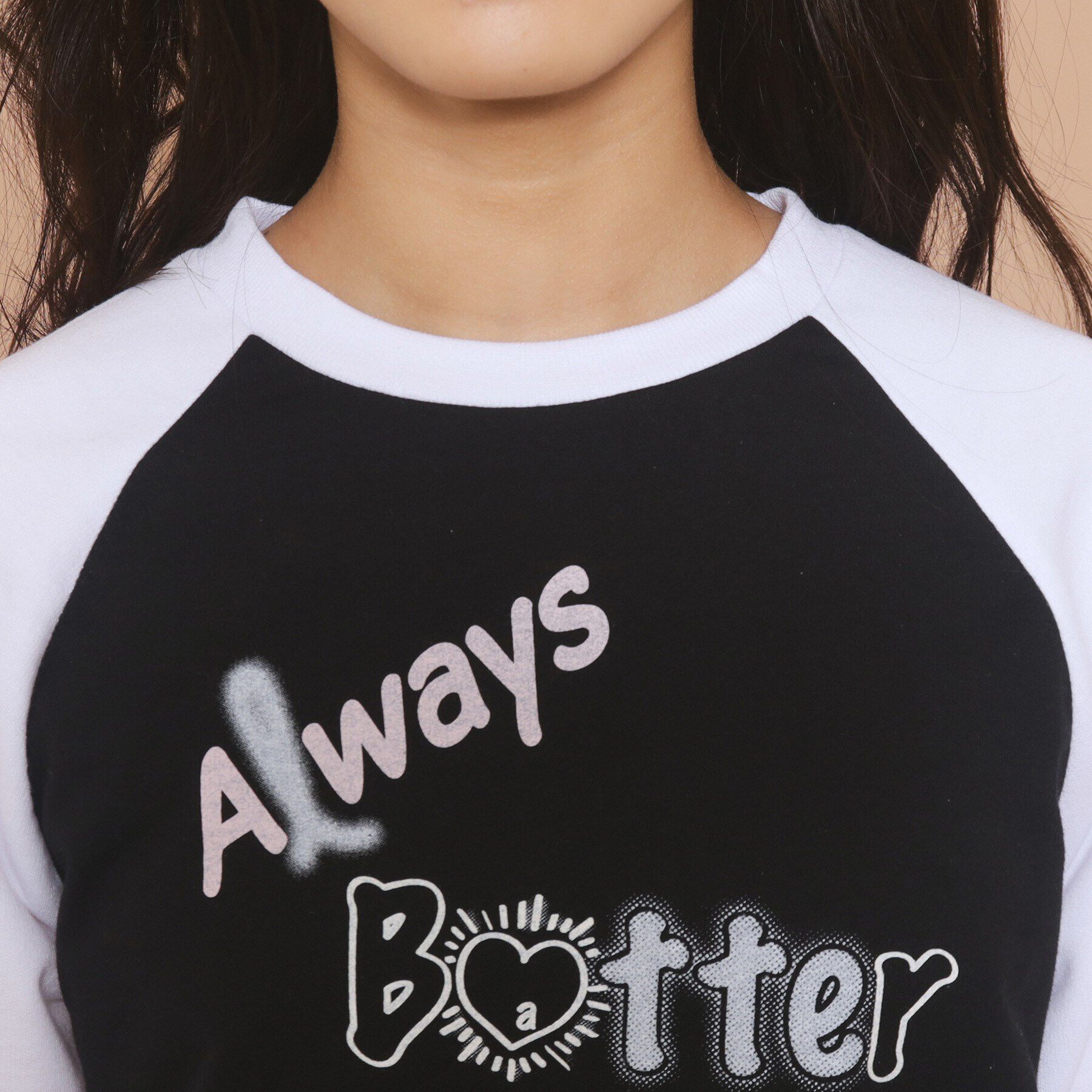 PINK-latte「【130cmあり】グラフィックロゴ ラグランTシャツ」|Tシャツ・カットソー|