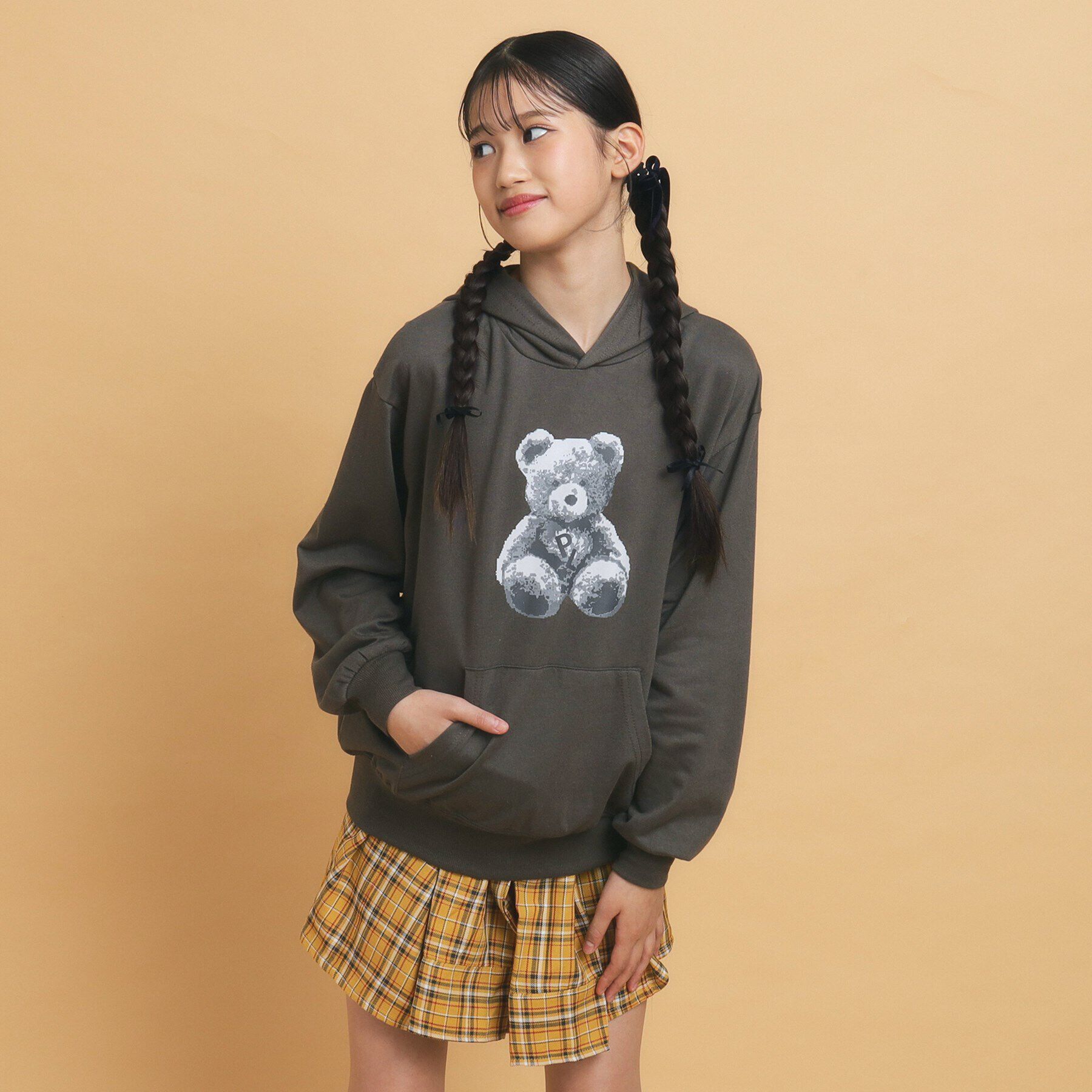 PINK-latte「【130cmあり／人気シリーズ】クマプリント フードパーカ」|その他|