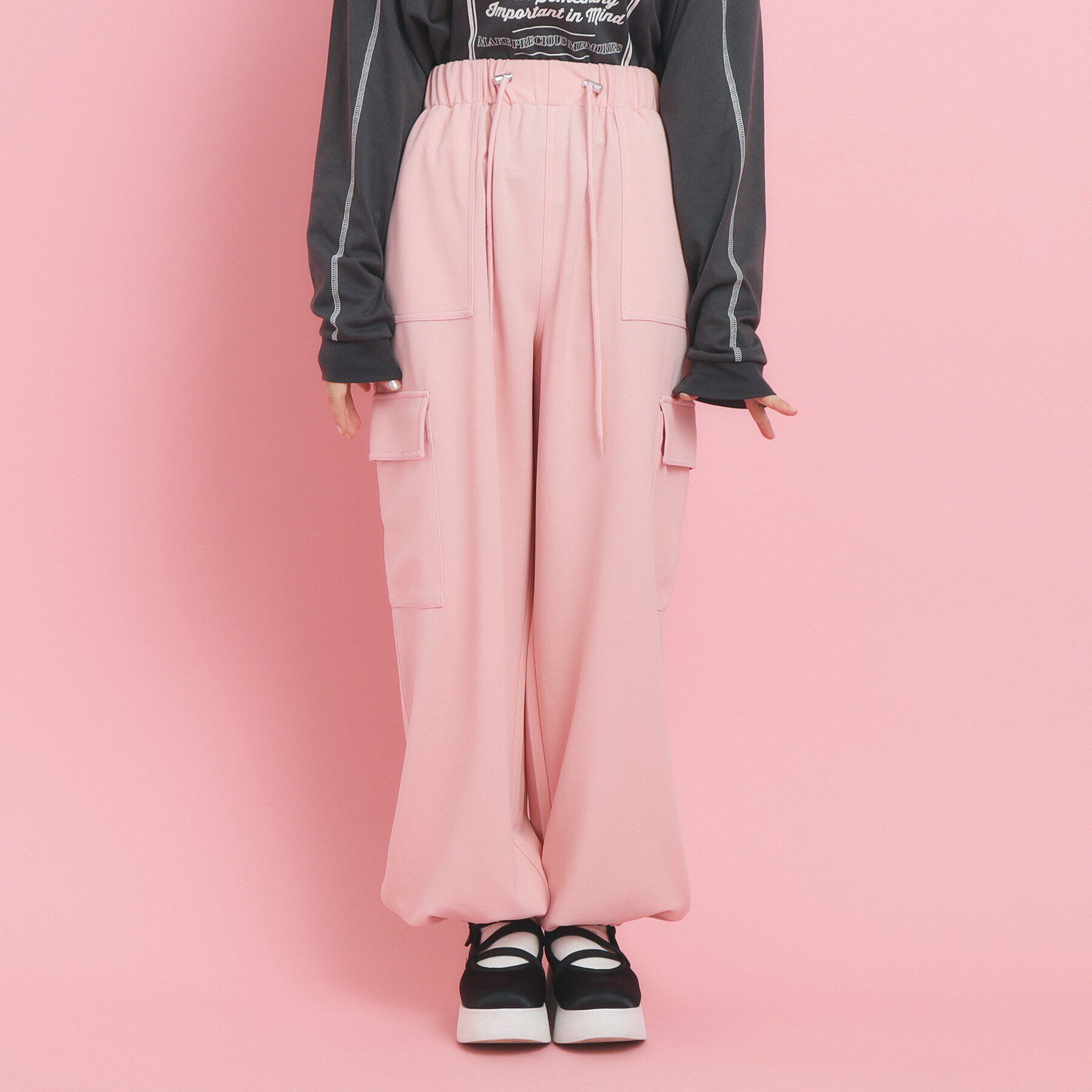 PINK-latte「【きれい見えシルエット】とろみカーゴパンツ」|その他|