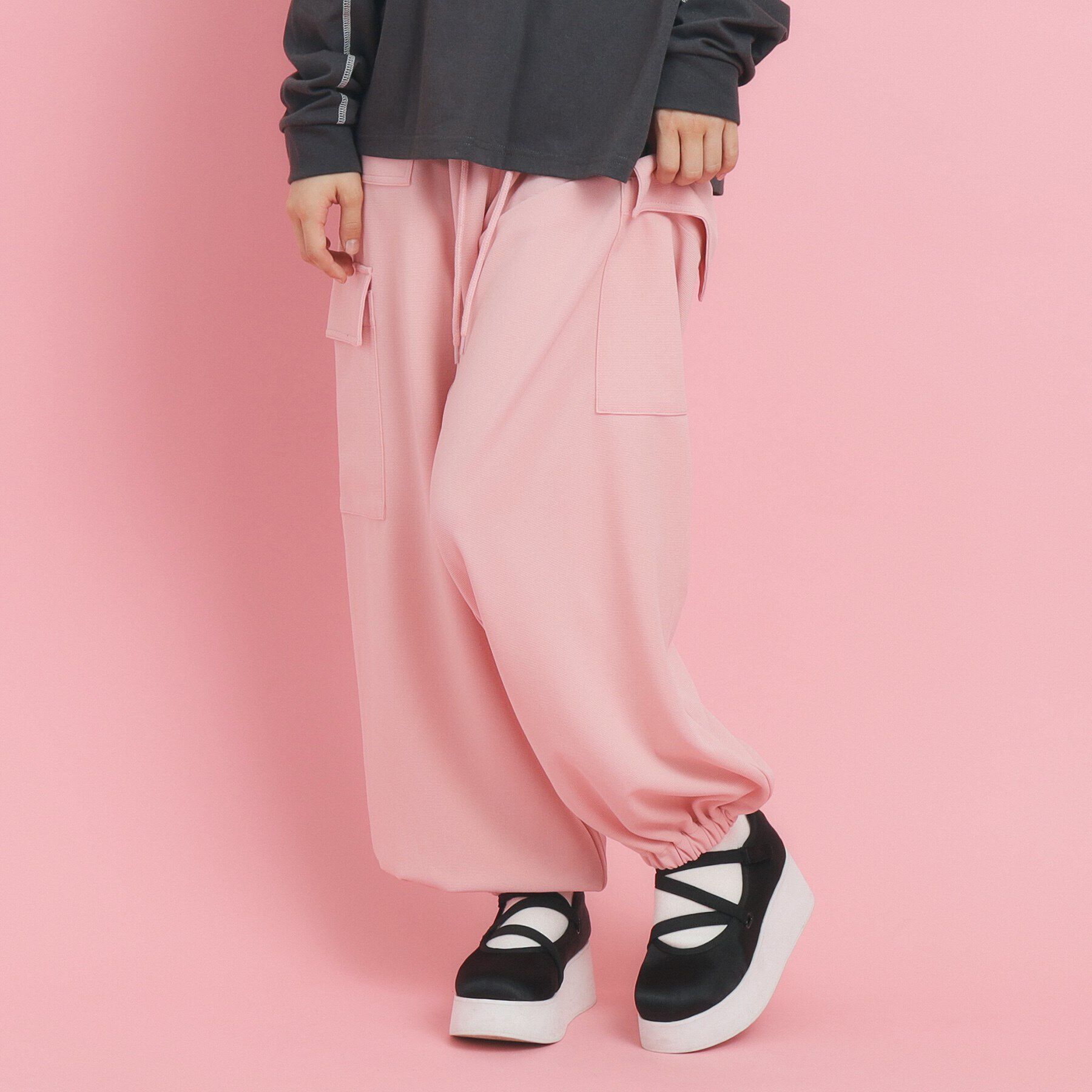 PINK-latte「【きれい見えシルエット】とろみカーゴパンツ」|その他|