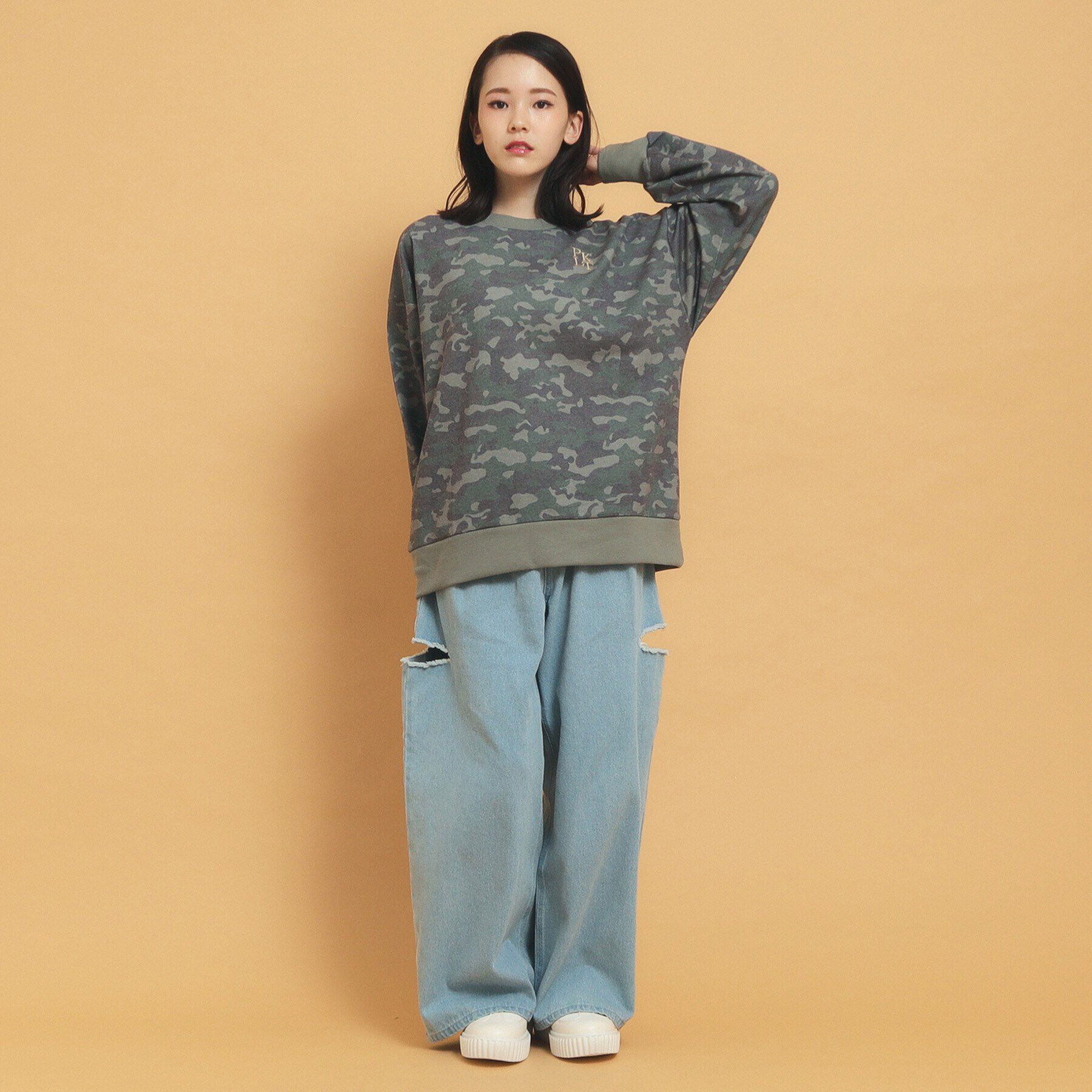 PINK-latte「秋冬マストアイテム クマ裏毛スウェット」|Tシャツ・カットソー|