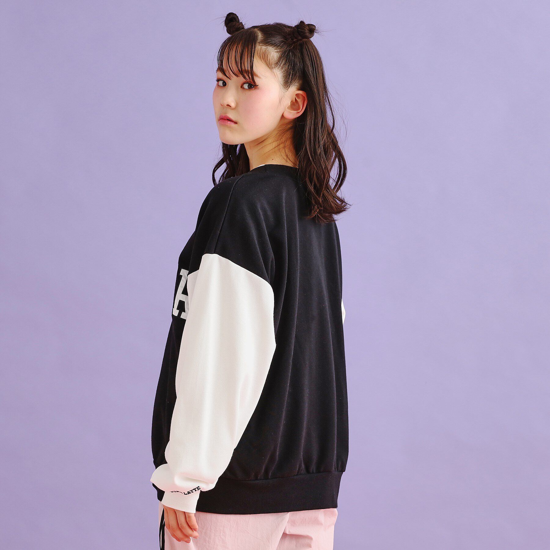 PINK-latte「裏毛配色ロゴカーディガン」|カーディガン|