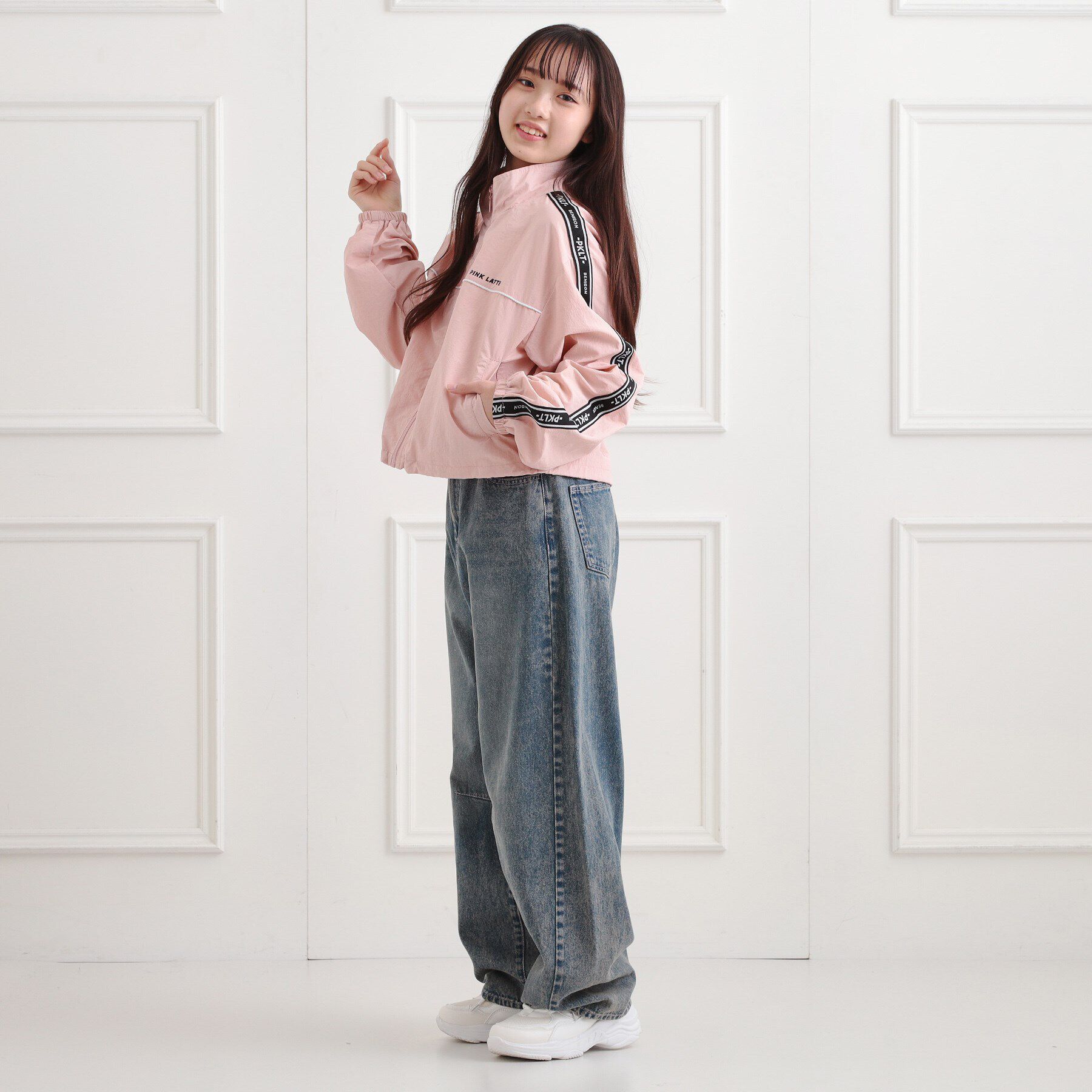 PINK-latte「ロゴラインブルゾン」|ブルゾン・スタジャン|