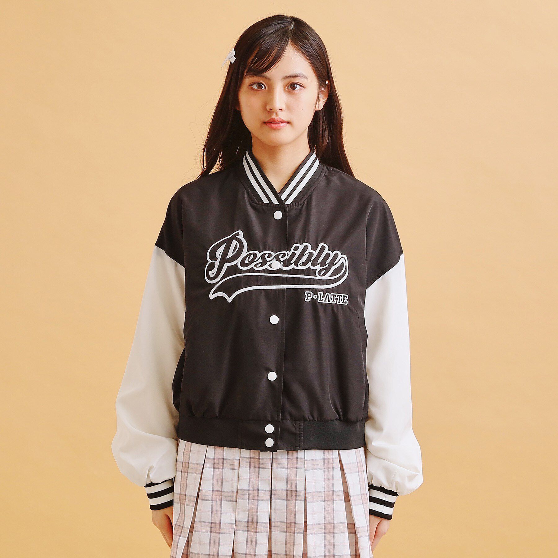 PINK-latte「アップリケスタジャン」|ブルゾン・スタジャン|