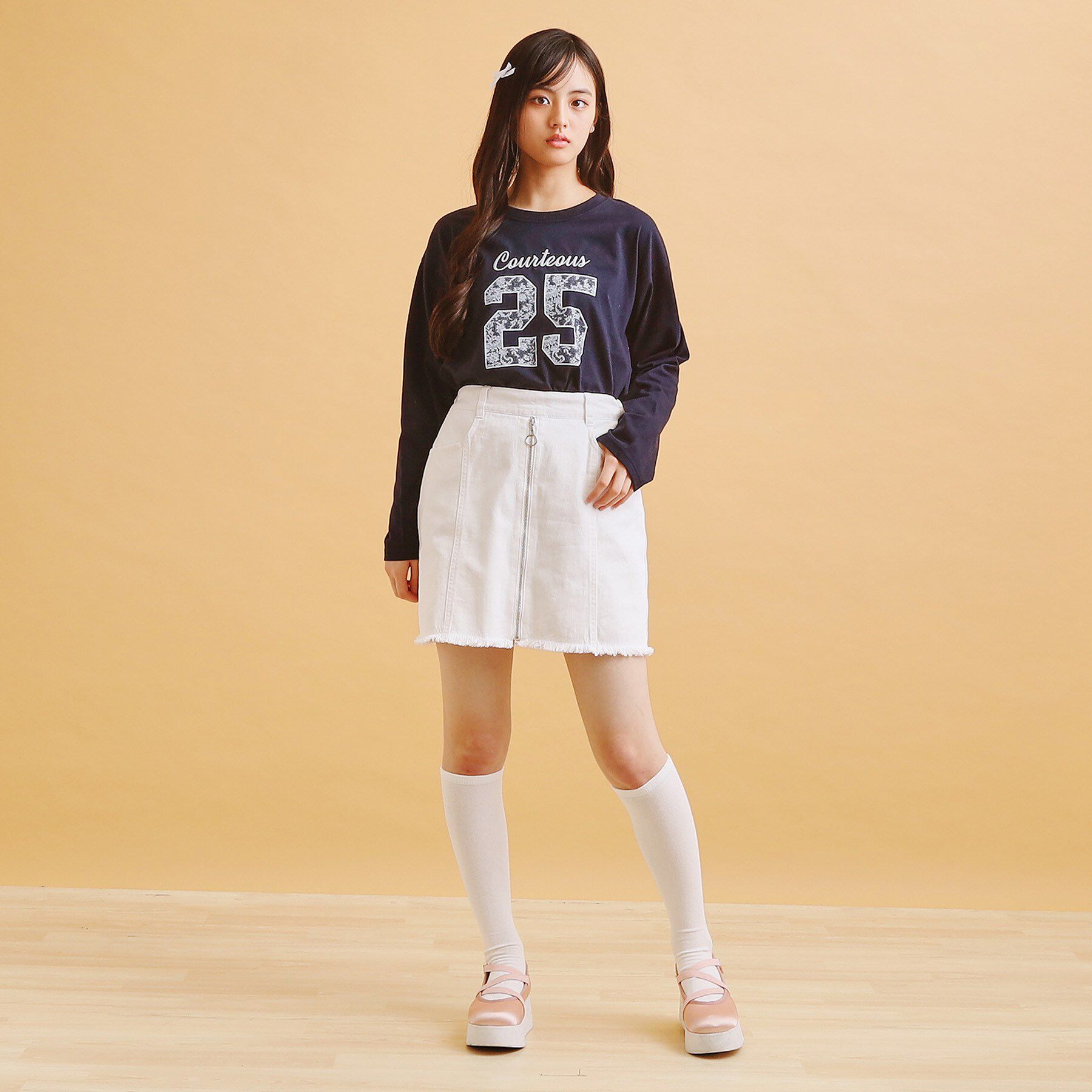 PINK-latte「リングジップ台形スカート」|スカート|