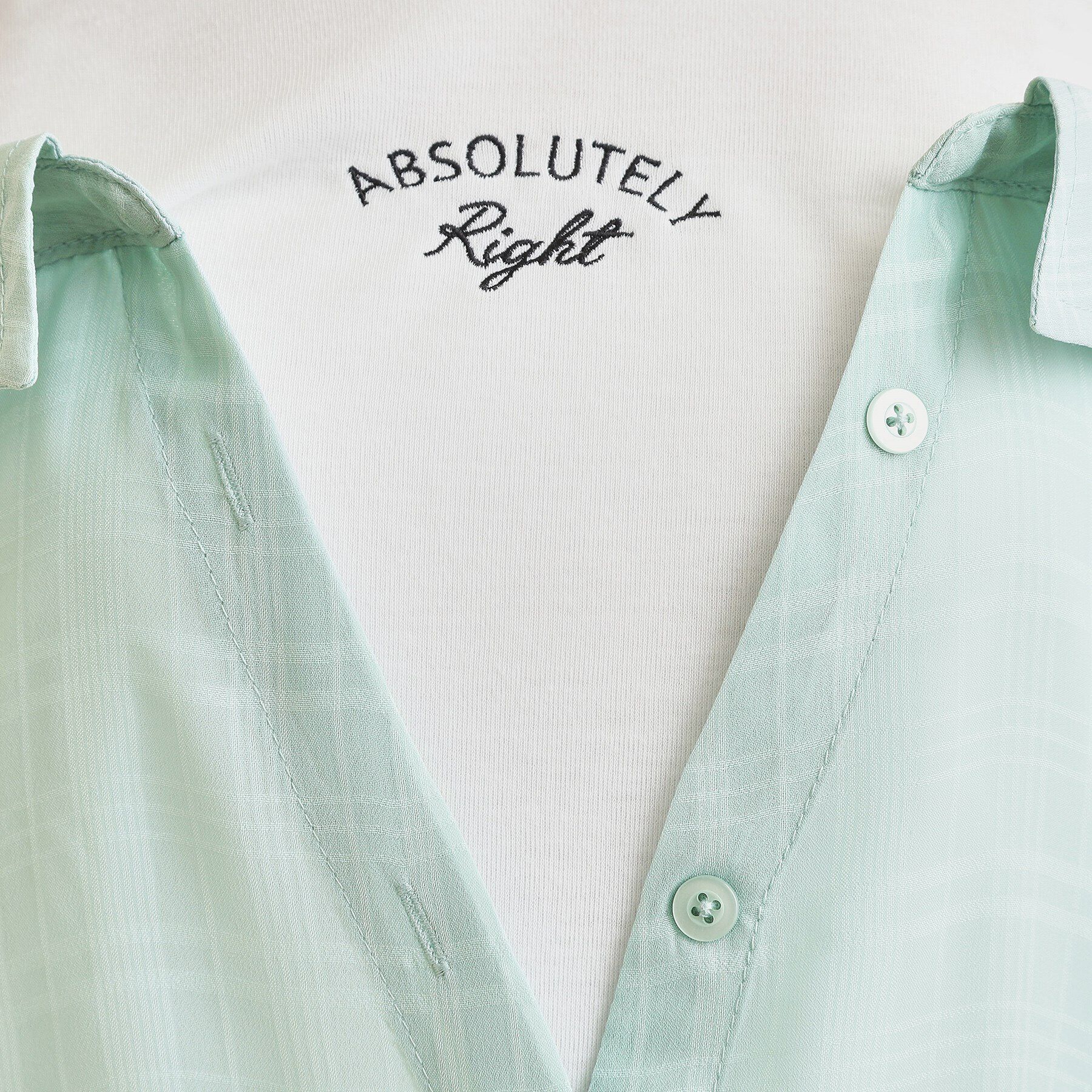 PINK-latte「シアーシャツドッキングトップス」|シャツ・ブラウス|