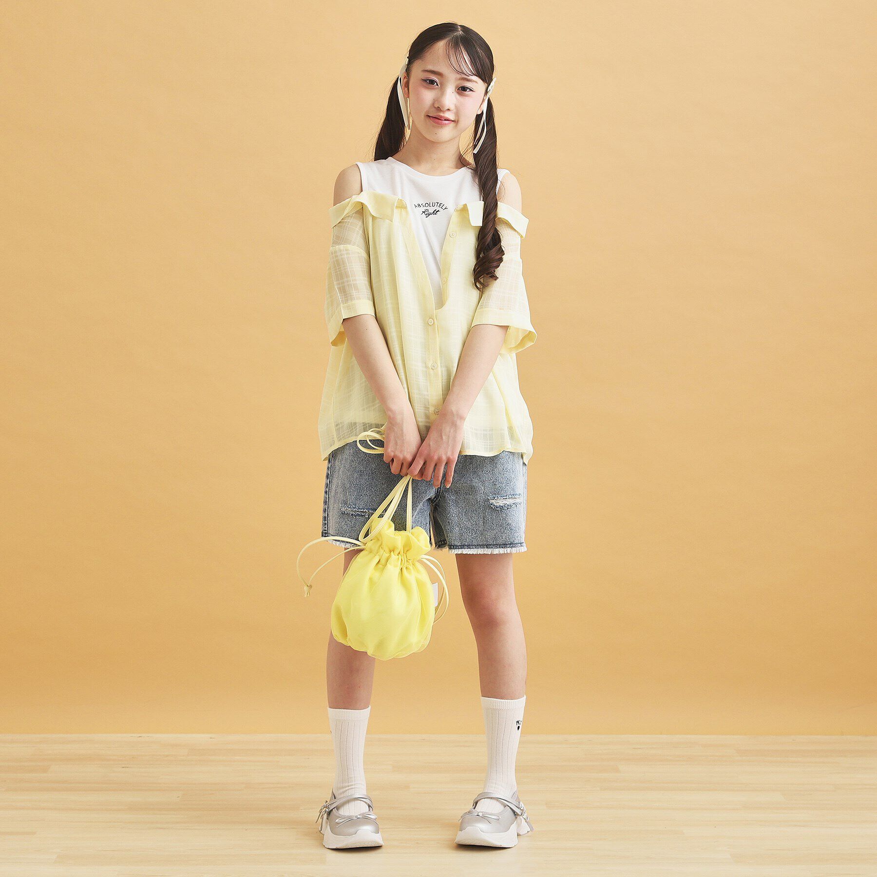 PINK-latte「シアーシャツドッキングトップス」|シャツ・ブラウス|