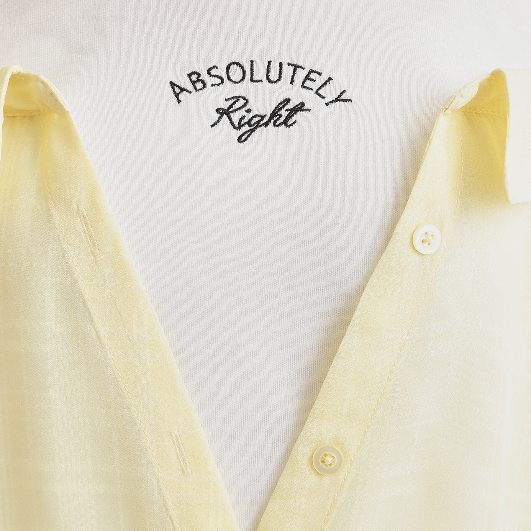 PINK-latte「シアーシャツドッキングトップス」|シャツ・ブラウス|