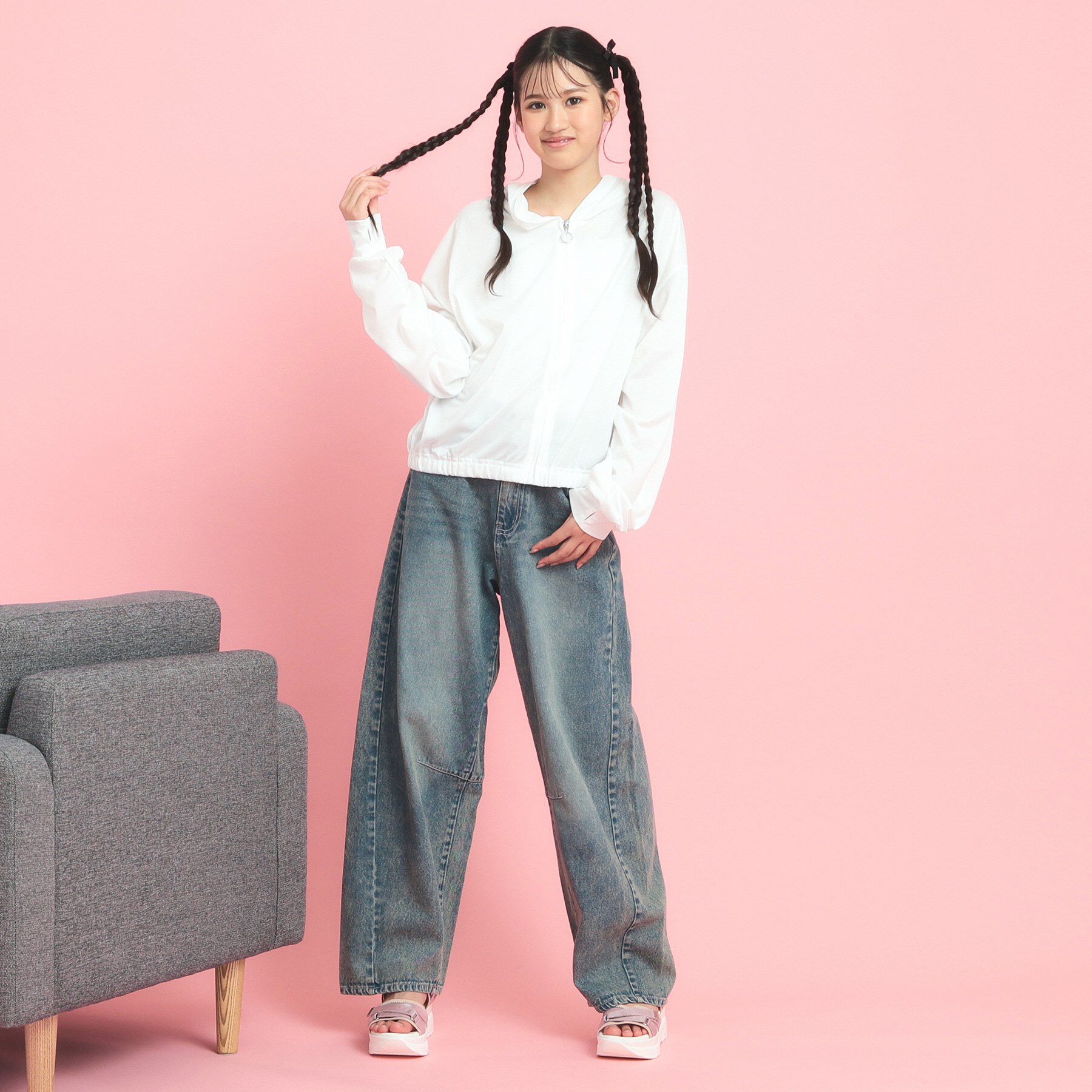 PINK-latte「シアーカノコパーカ」|パーカー|