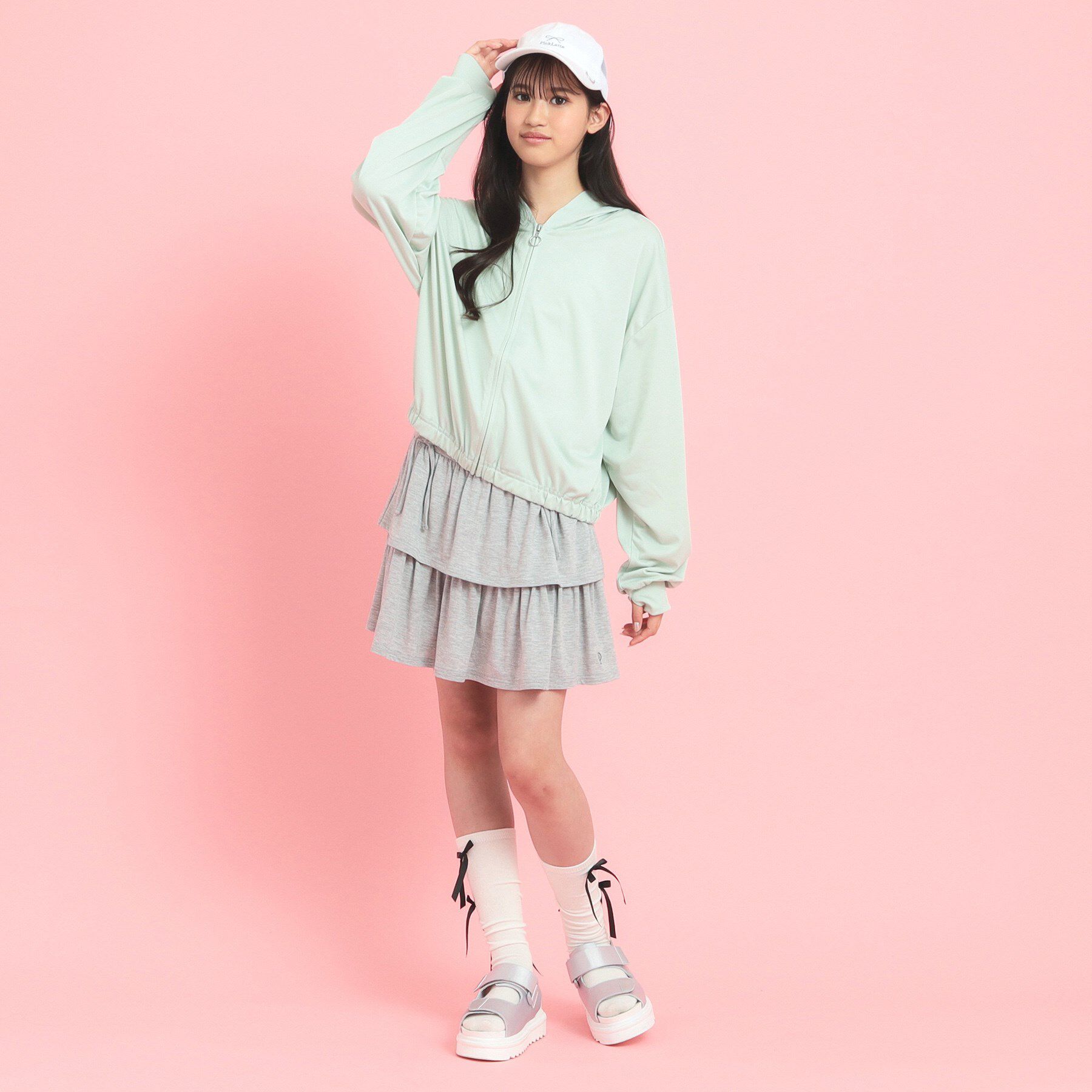 PINK-latte「シアーカノコパーカ」|パーカー|