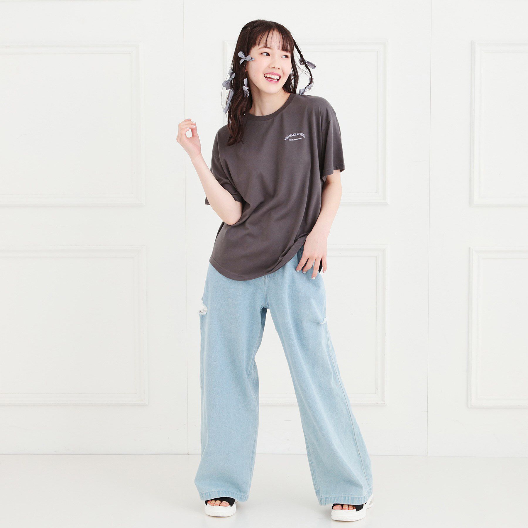 PINK-latte「くまちゃんTシャツ」|Tシャツ・カットソー|