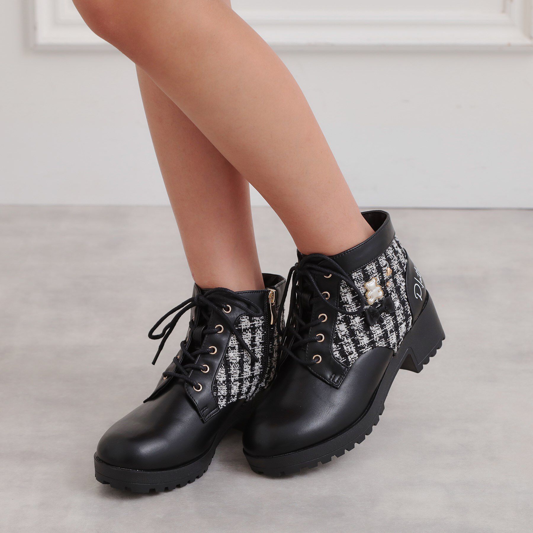 PINK-latte「ガーリーショートブーツ」|ショートブーツ|