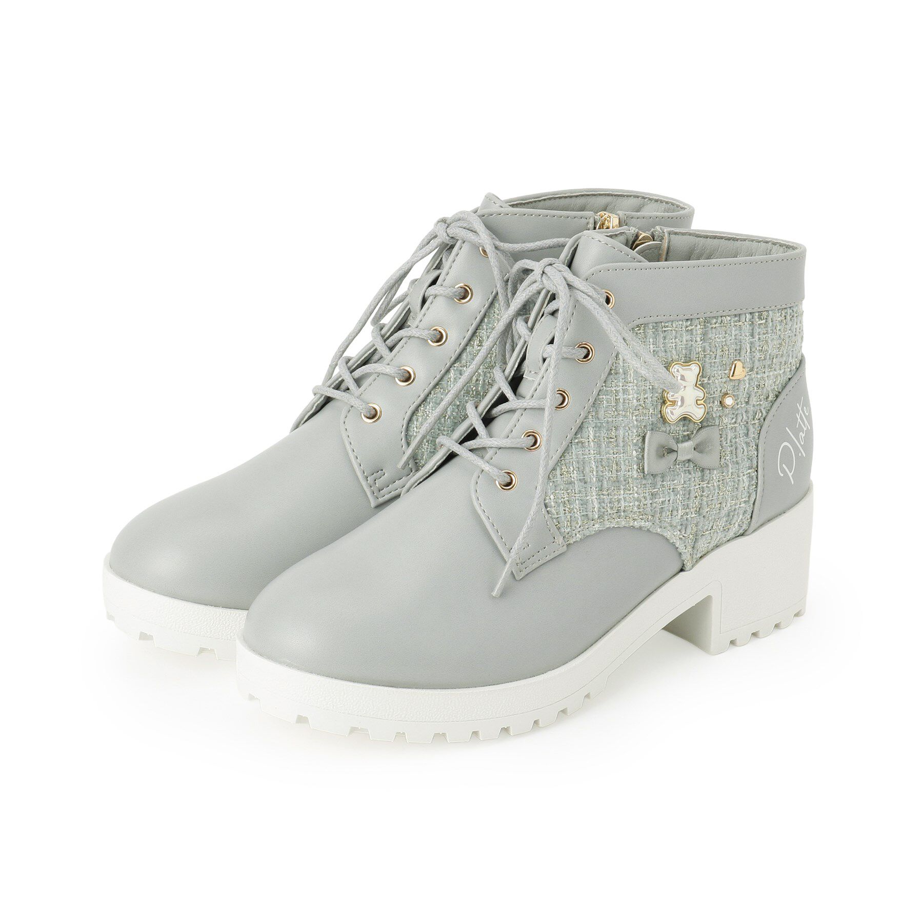 PINK-latte「ガーリーショートブーツ」|ショートブーツ|ブルー(091)