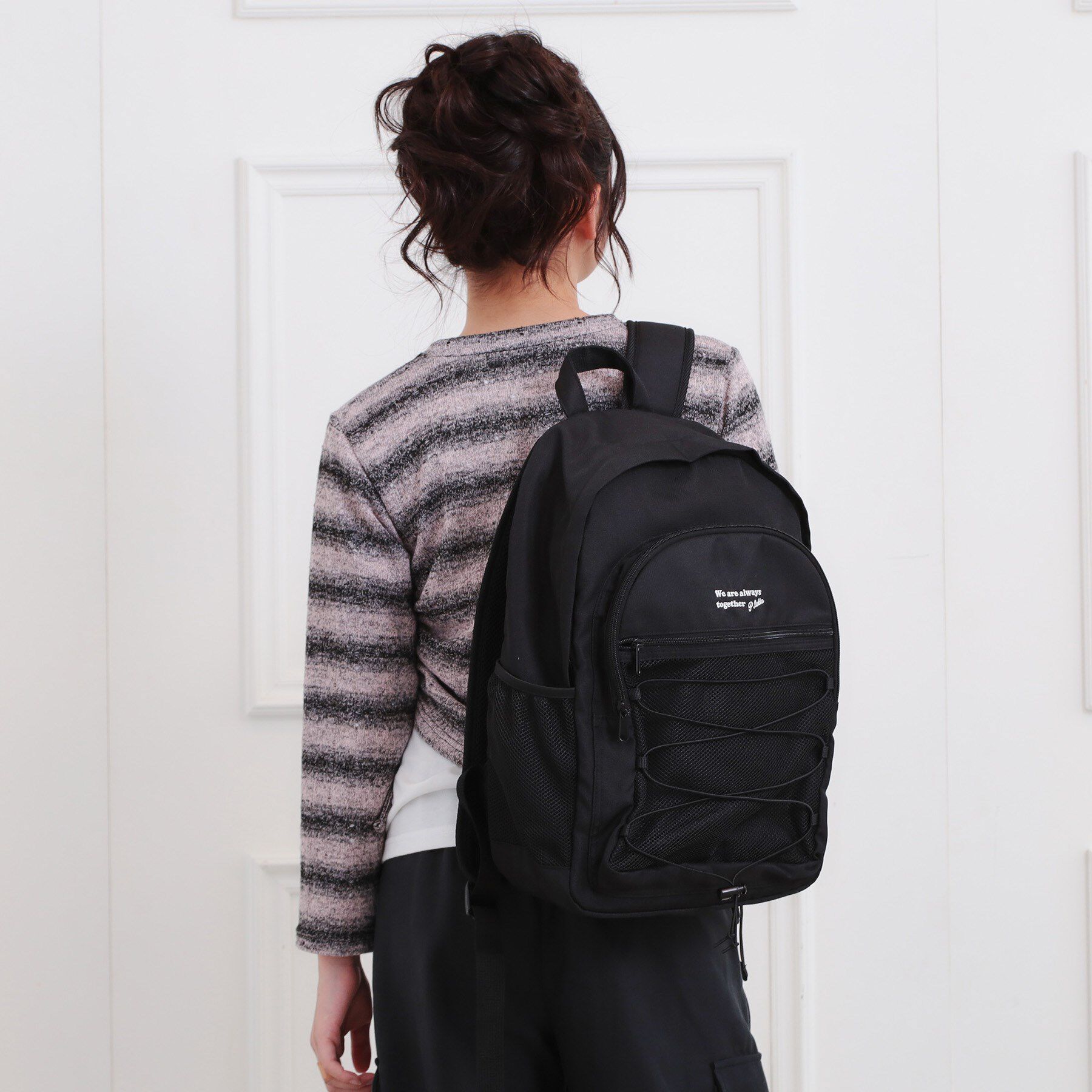 PINK-latte「【本体容量約20L】ドローメッシュリュック」|リュック|