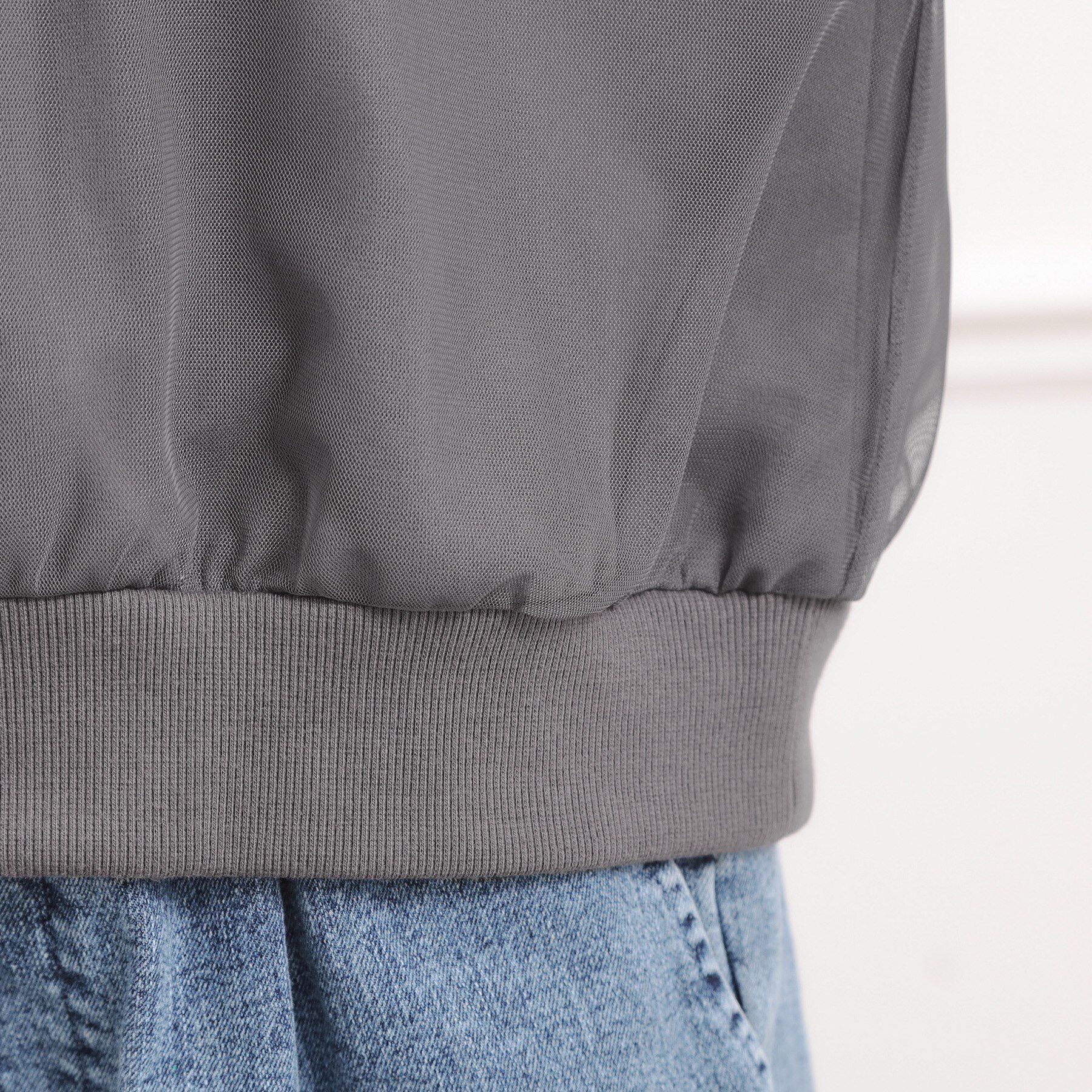 PINK-latte「チュール重ねミニ裏毛トレーナー」|その他|