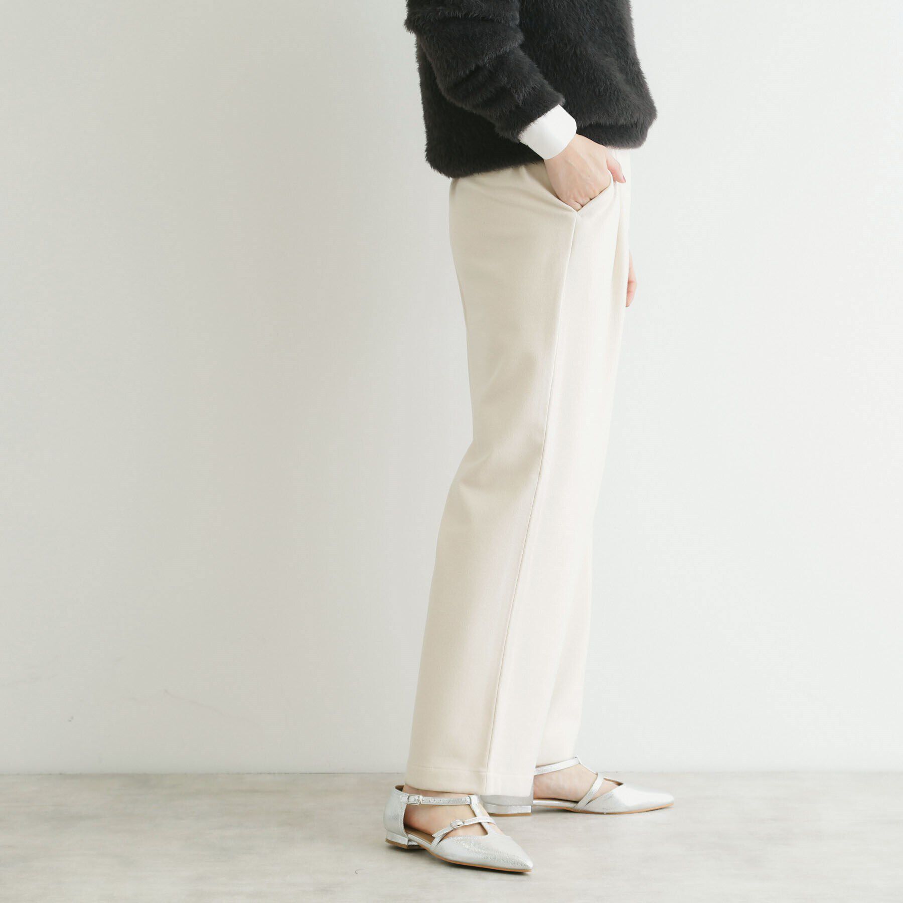 THE SHOP TK「【＠BAILA掲載】両面起毛ベーシックワイドパンツ/洗える」|その他|