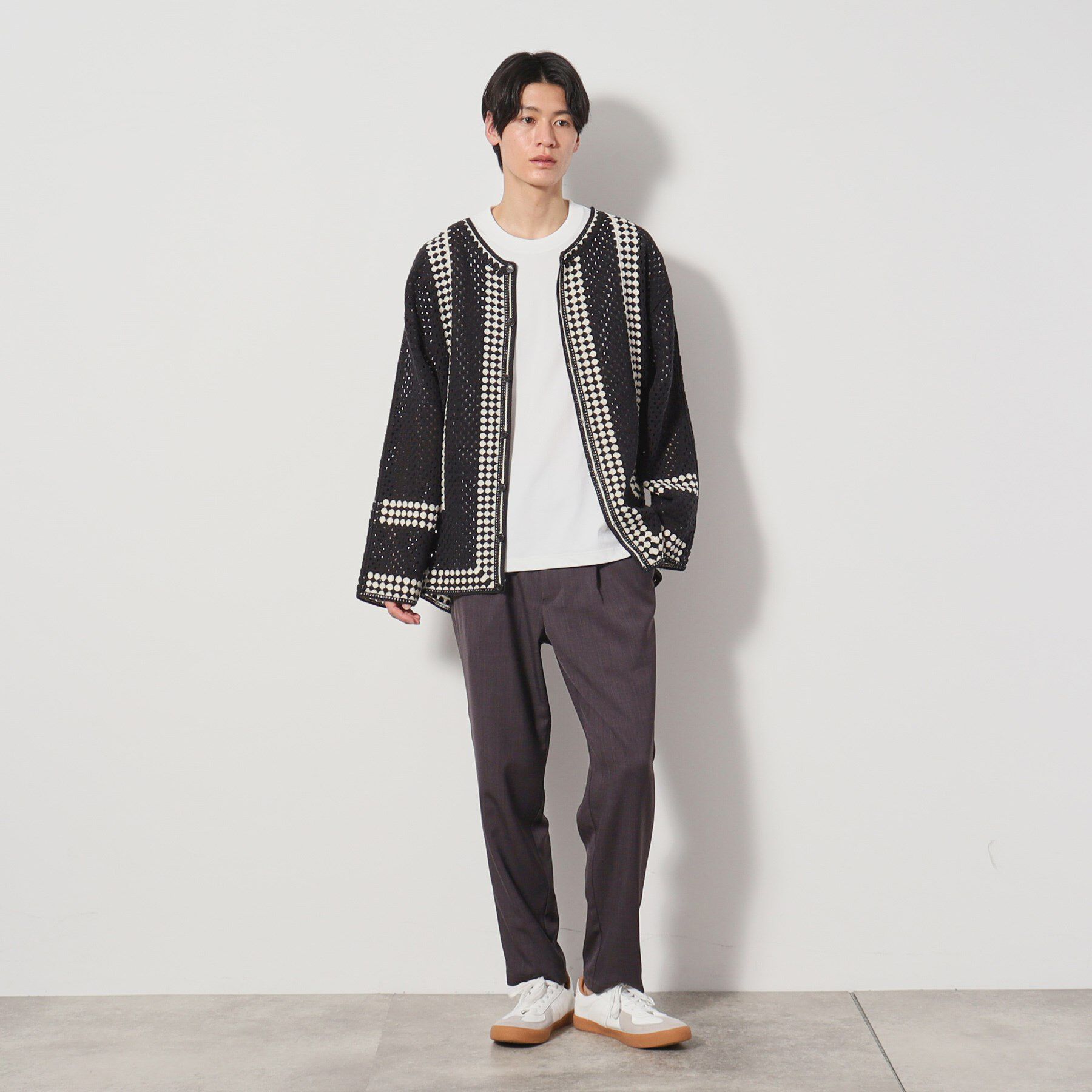 THE SHOP TK「クロシェ編み風ニットカーディガン」|カーディガン|