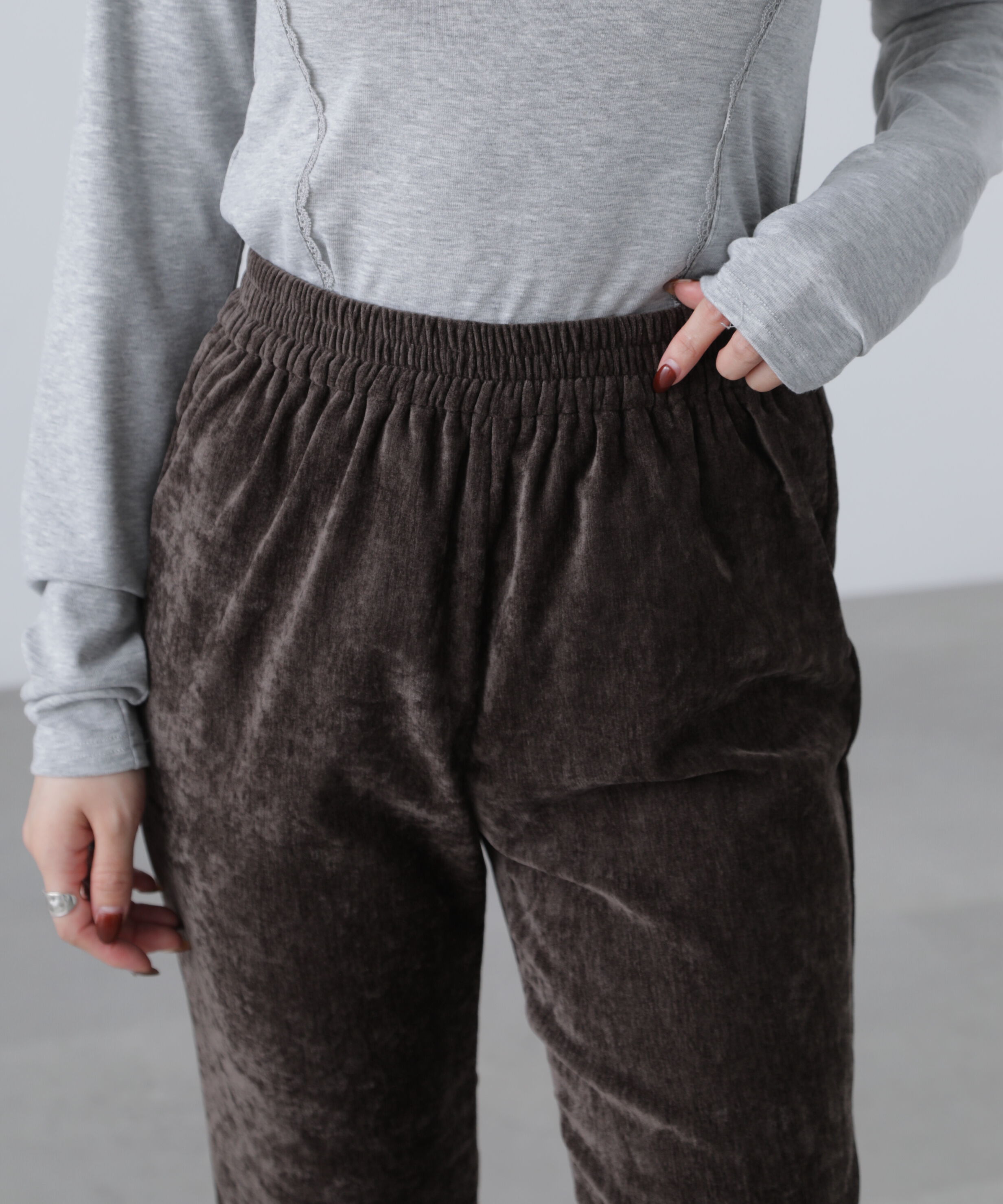  「ベロアフレアレギンスパンツ」|その他|