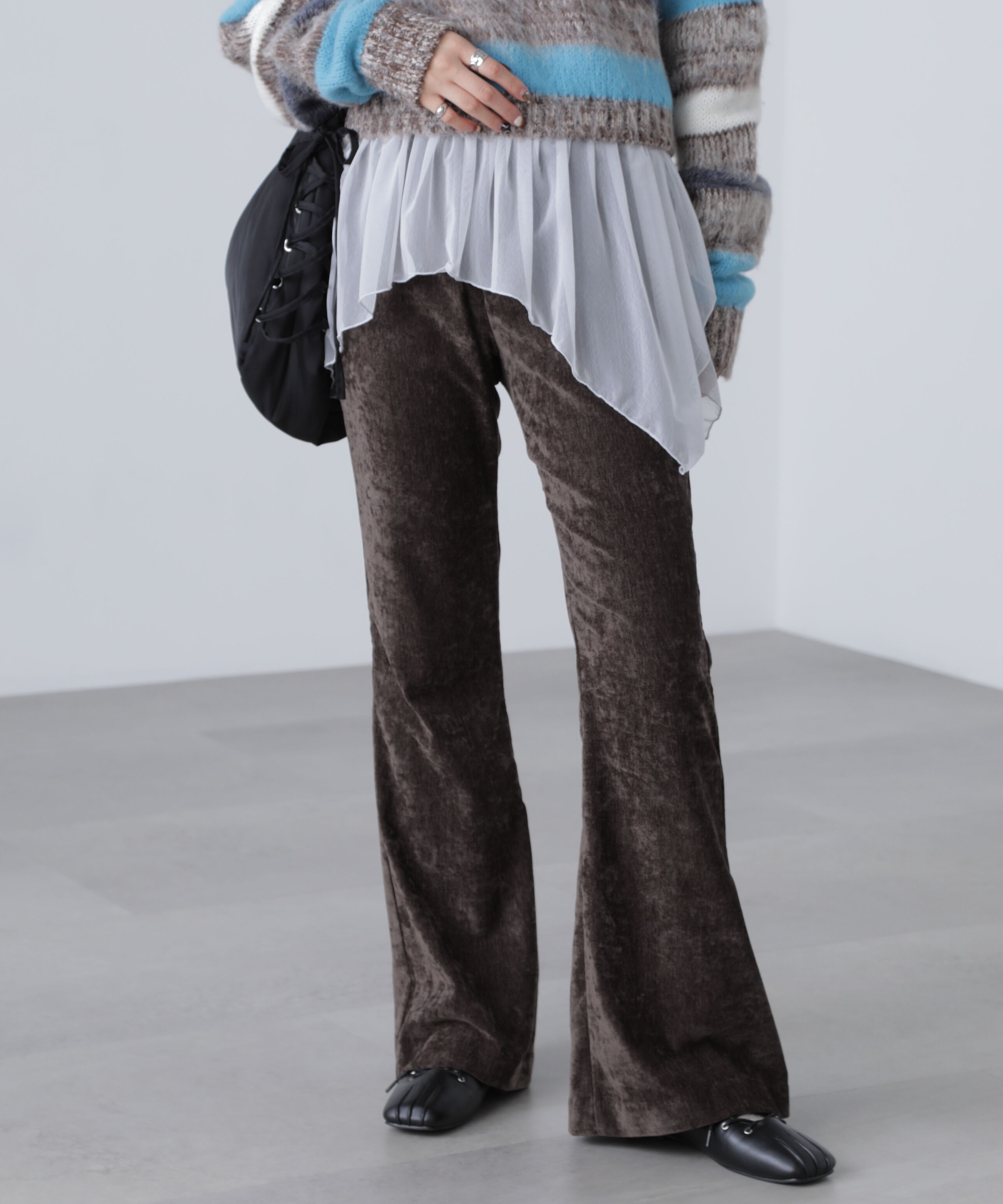  「ベロアフレアレギンスパンツ」|その他|