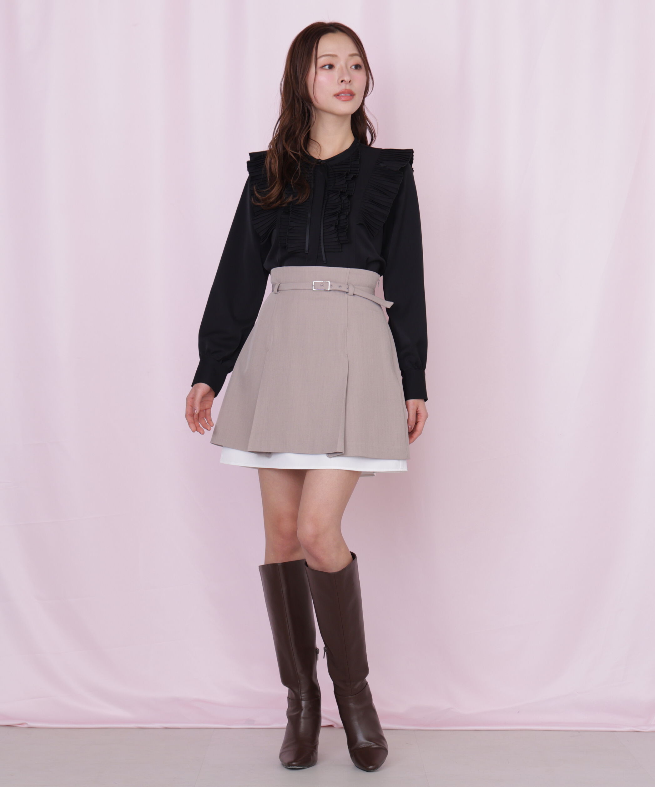  「プリーツフリルブラウス」|シャツ・ブラウス|