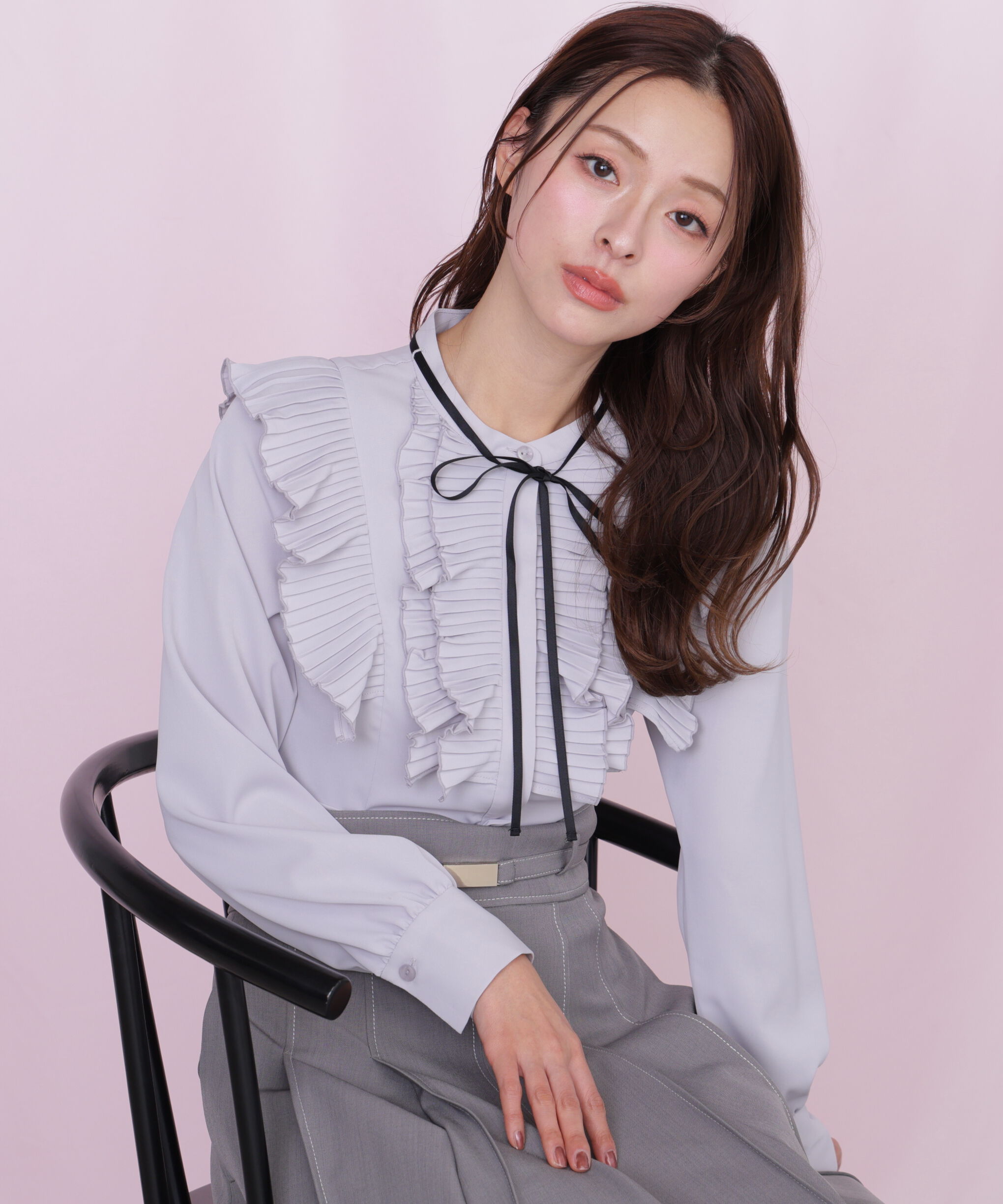  「プリーツフリルブラウス」|シャツ・ブラウス|