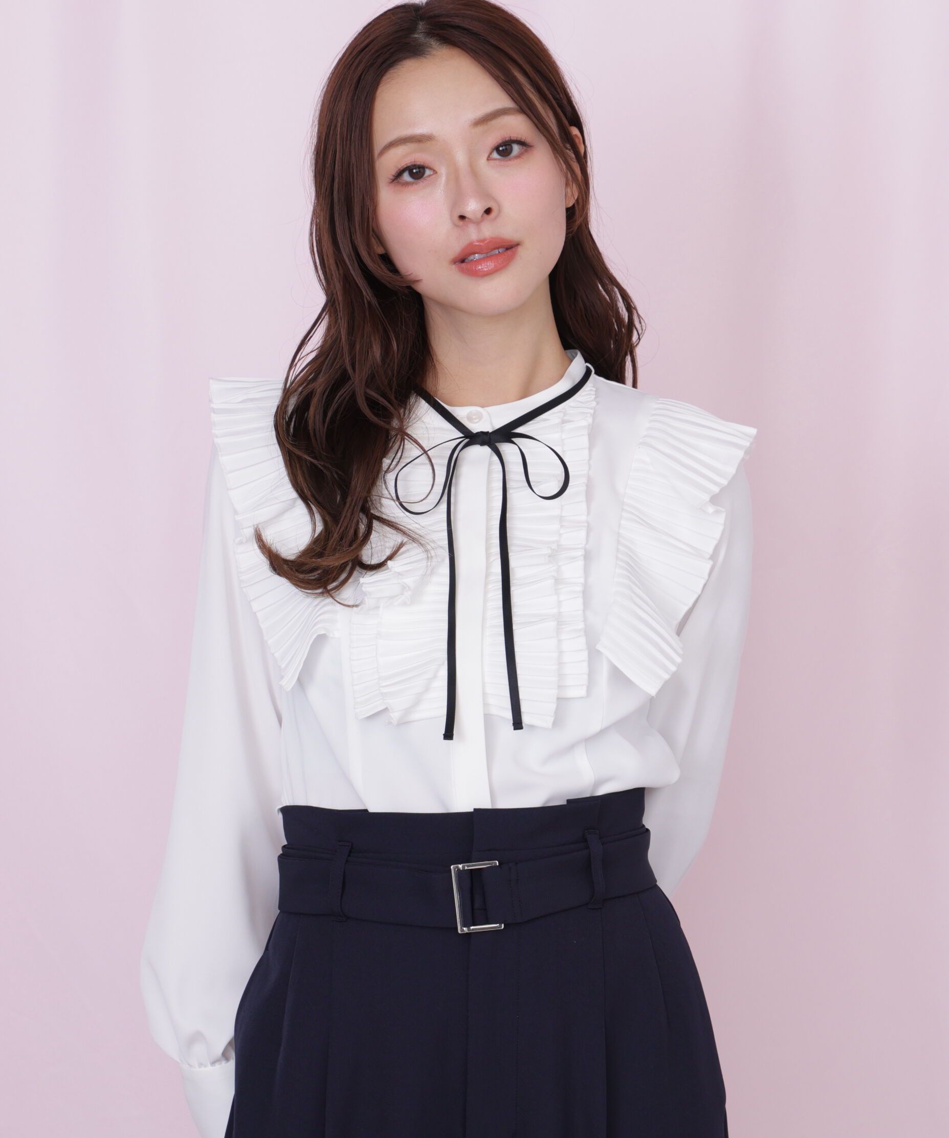  「プリーツフリルブラウス」|シャツ・ブラウス|