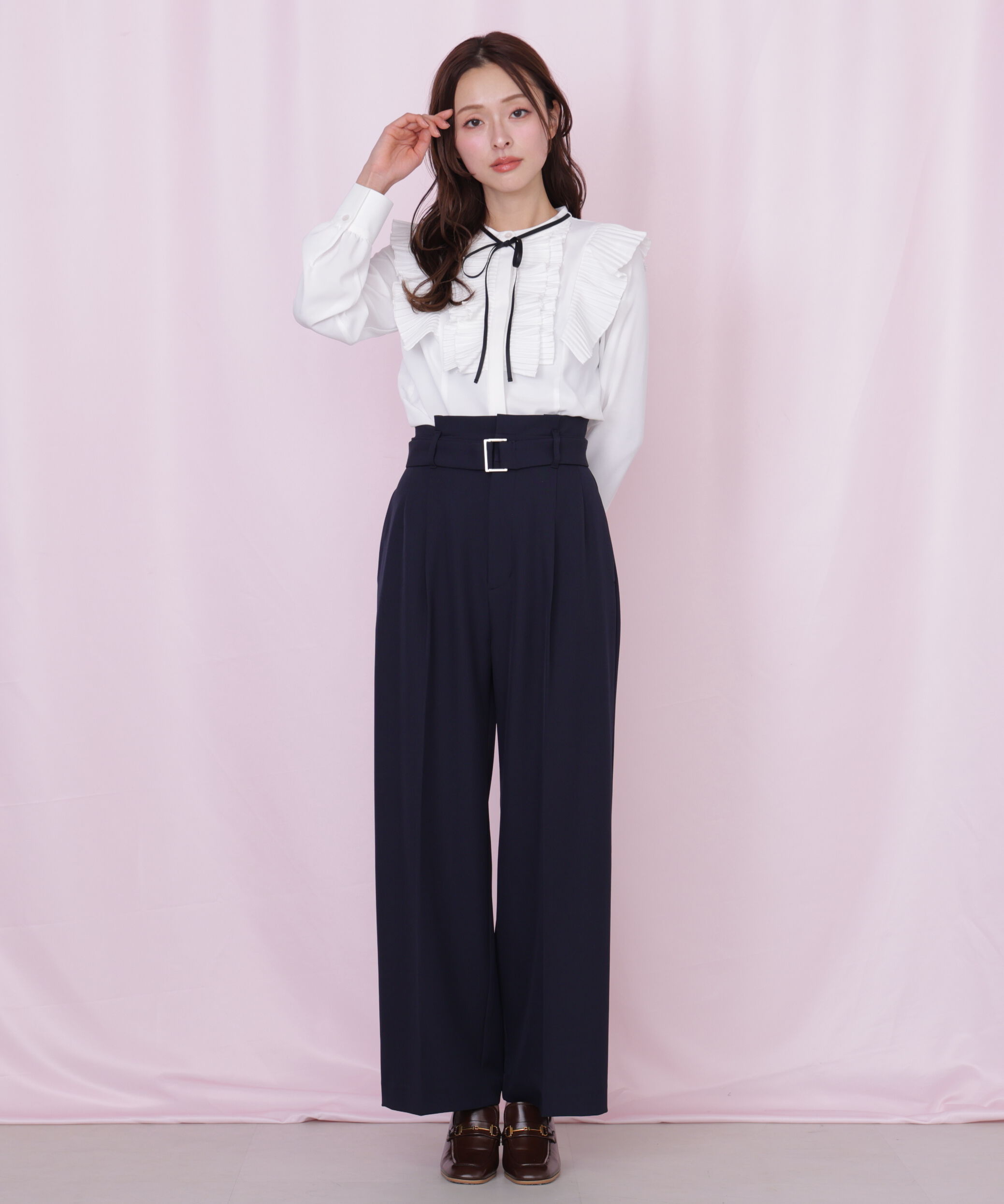  「プリーツフリルブラウス」|シャツ・ブラウス|