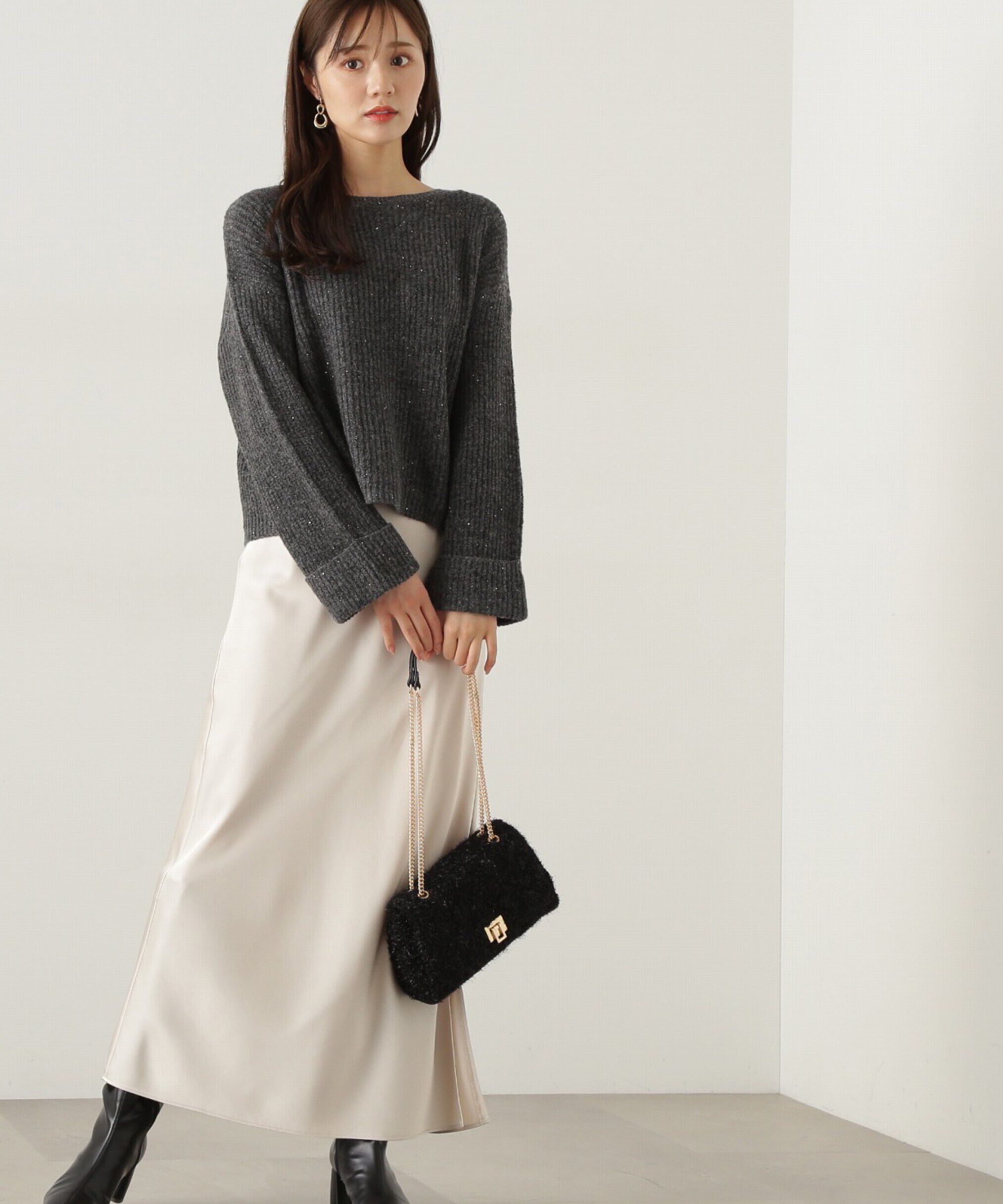 PROPORTION BODY DRESSING「スパンコール畦ニット WEB限定カラー：ブルー　24AW」|ニット・セーター|