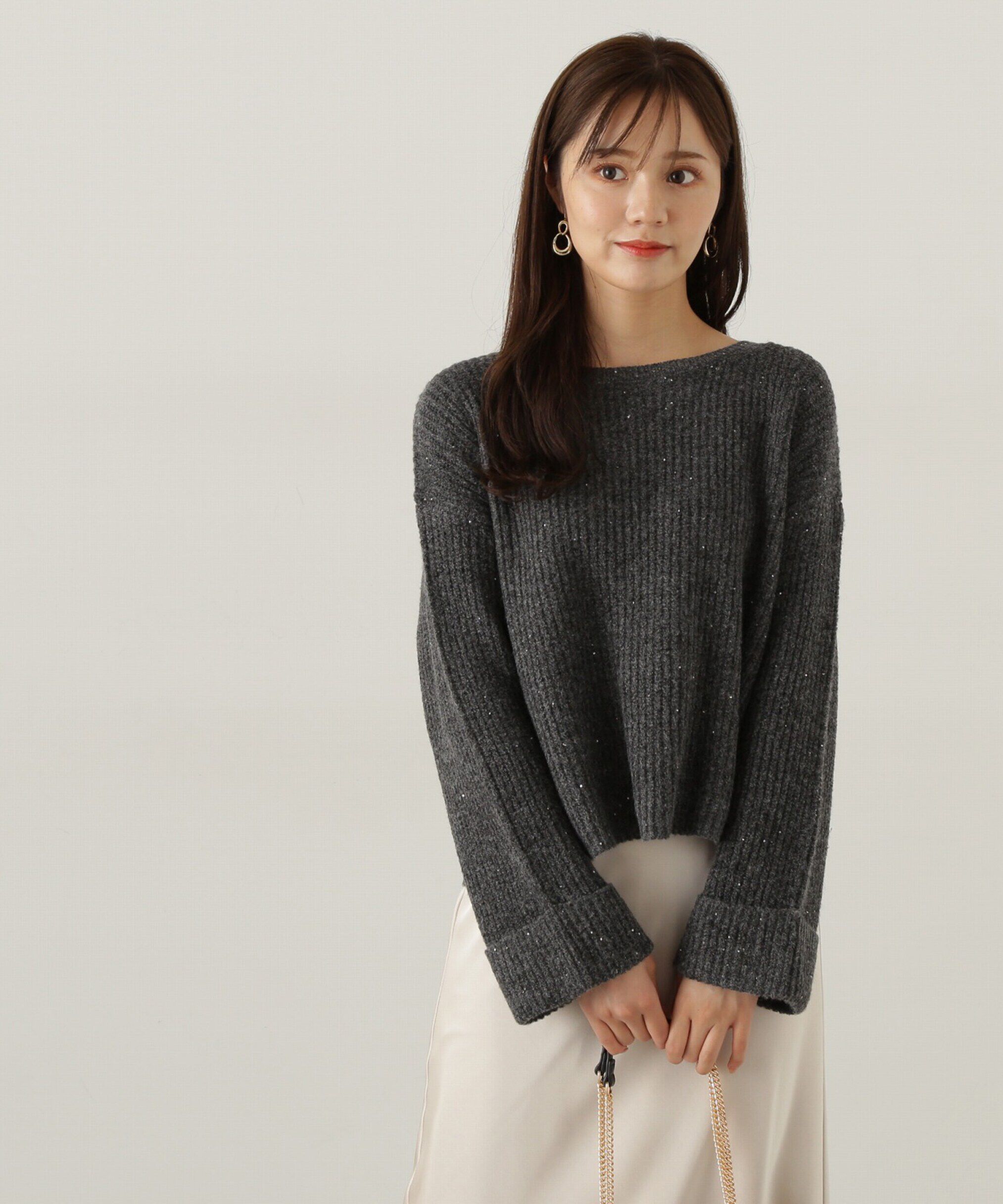 PROPORTION BODY DRESSING「スパンコール畦ニット WEB限定カラー：ブルー　24AW」|ニット・セーター|