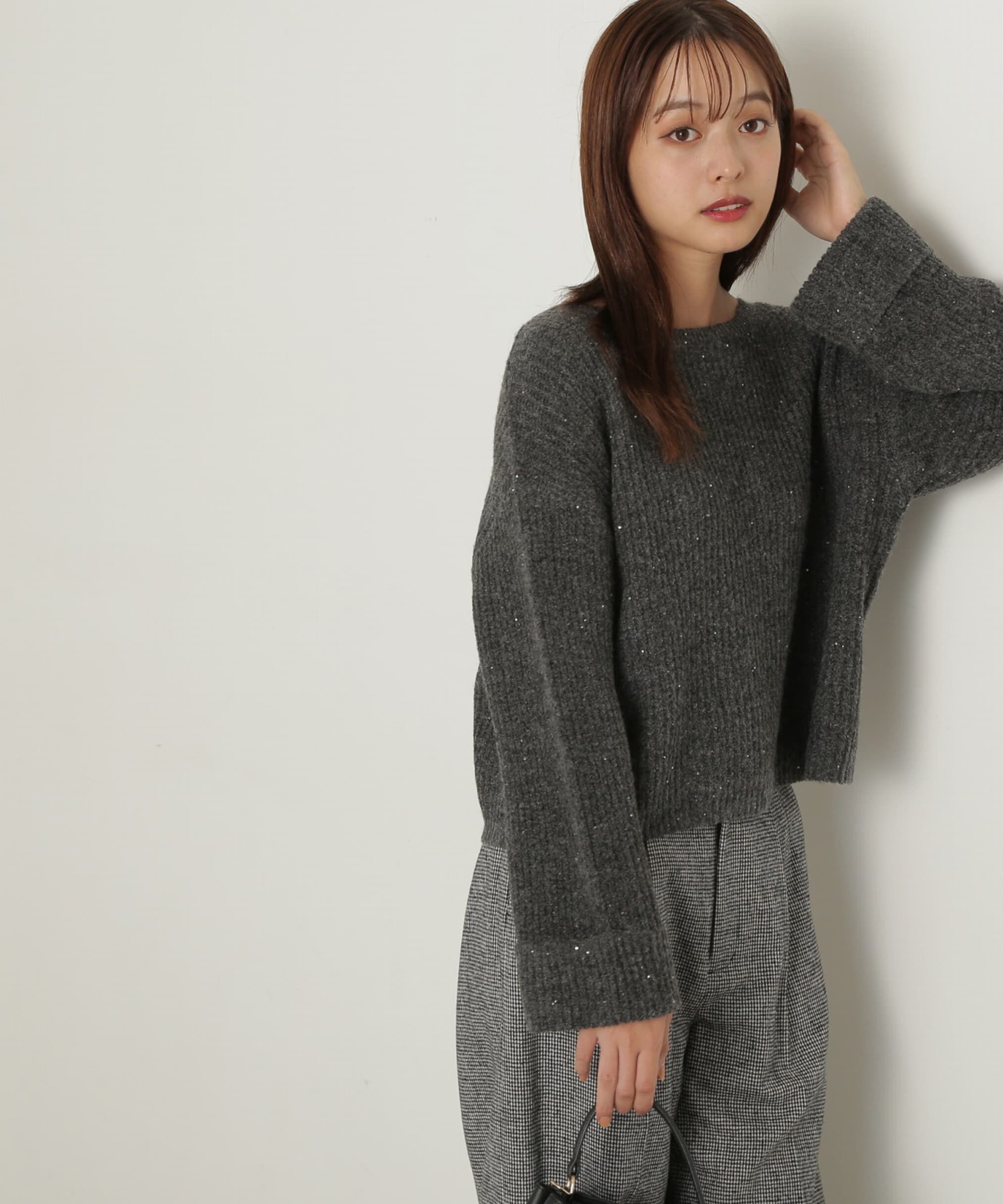PROPORTION BODY DRESSING「スパンコール畦ニット WEB限定カラー：ブルー　24AW」|ニット・セーター|