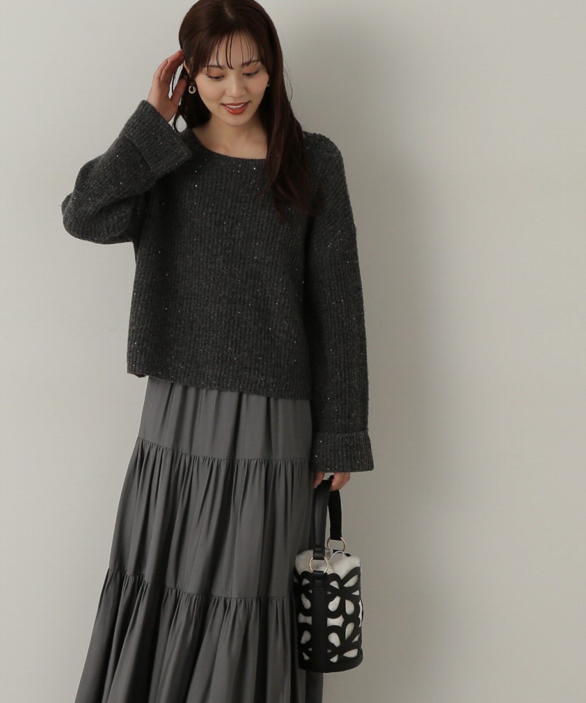 PROPORTION BODY DRESSING「スパンコール畦ニット WEB限定カラー：ブルー　24AW」|ニット・セーター|