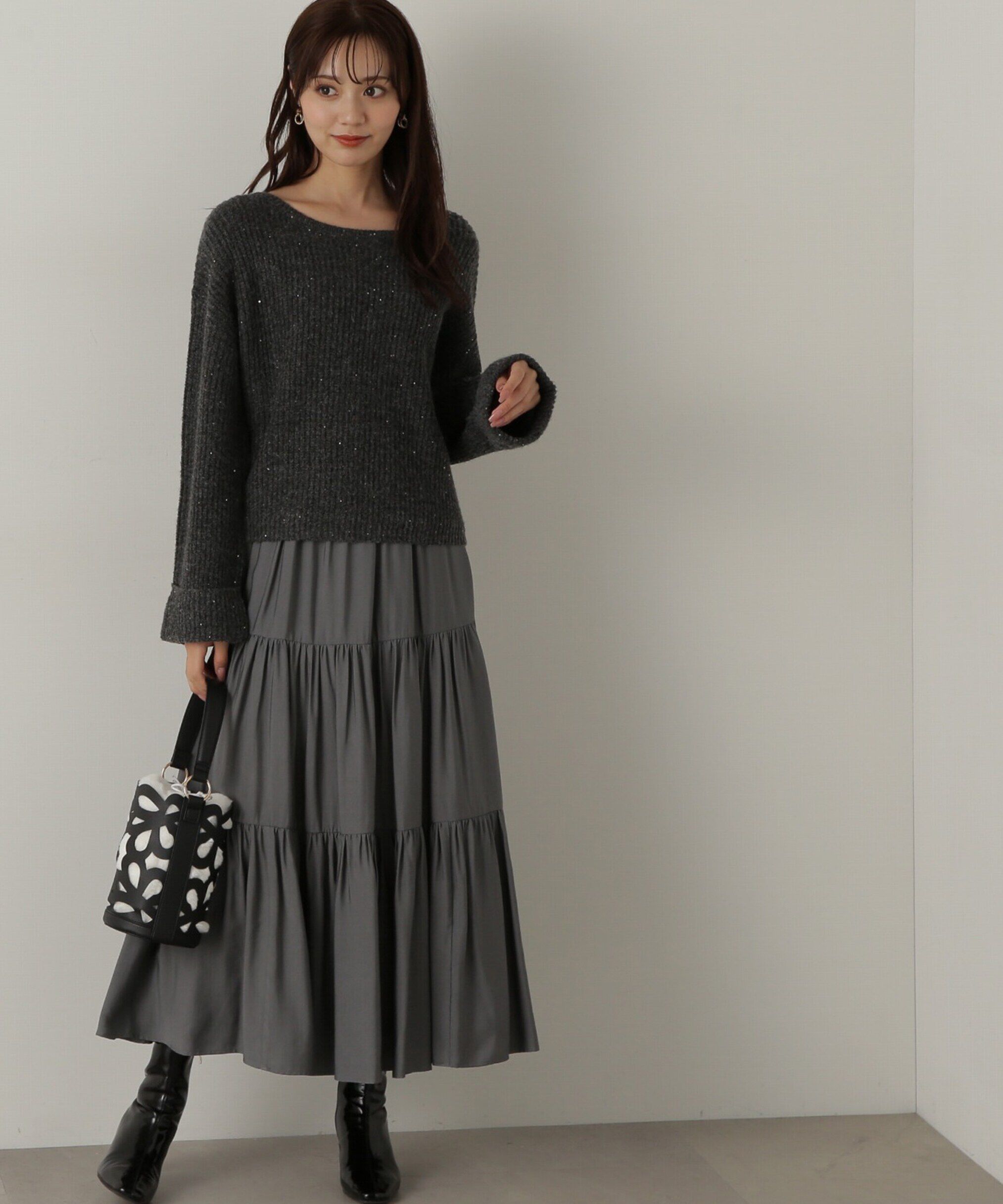 PROPORTION BODY DRESSING「スパンコール畦ニット WEB限定カラー：ブルー　24AW」|ニット・セーター|