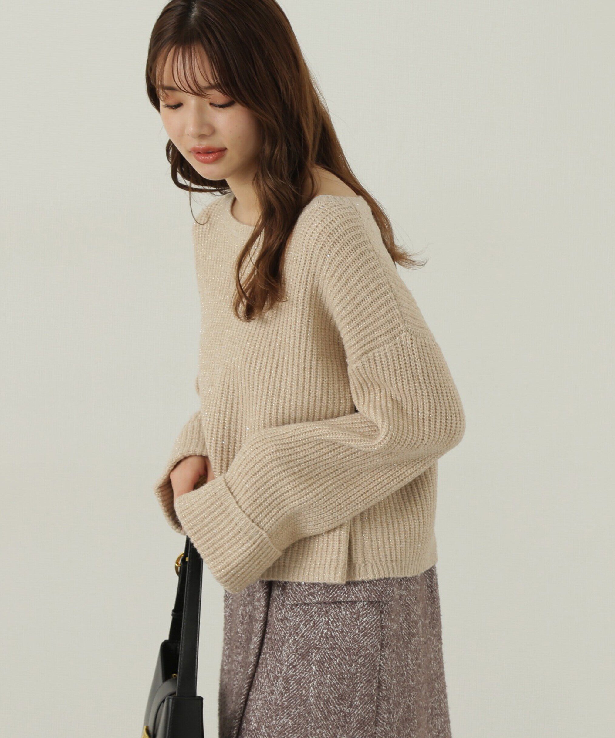 PROPORTION BODY DRESSING「スパンコール畦ニット WEB限定カラー：ブルー　24AW」|ニット・セーター|