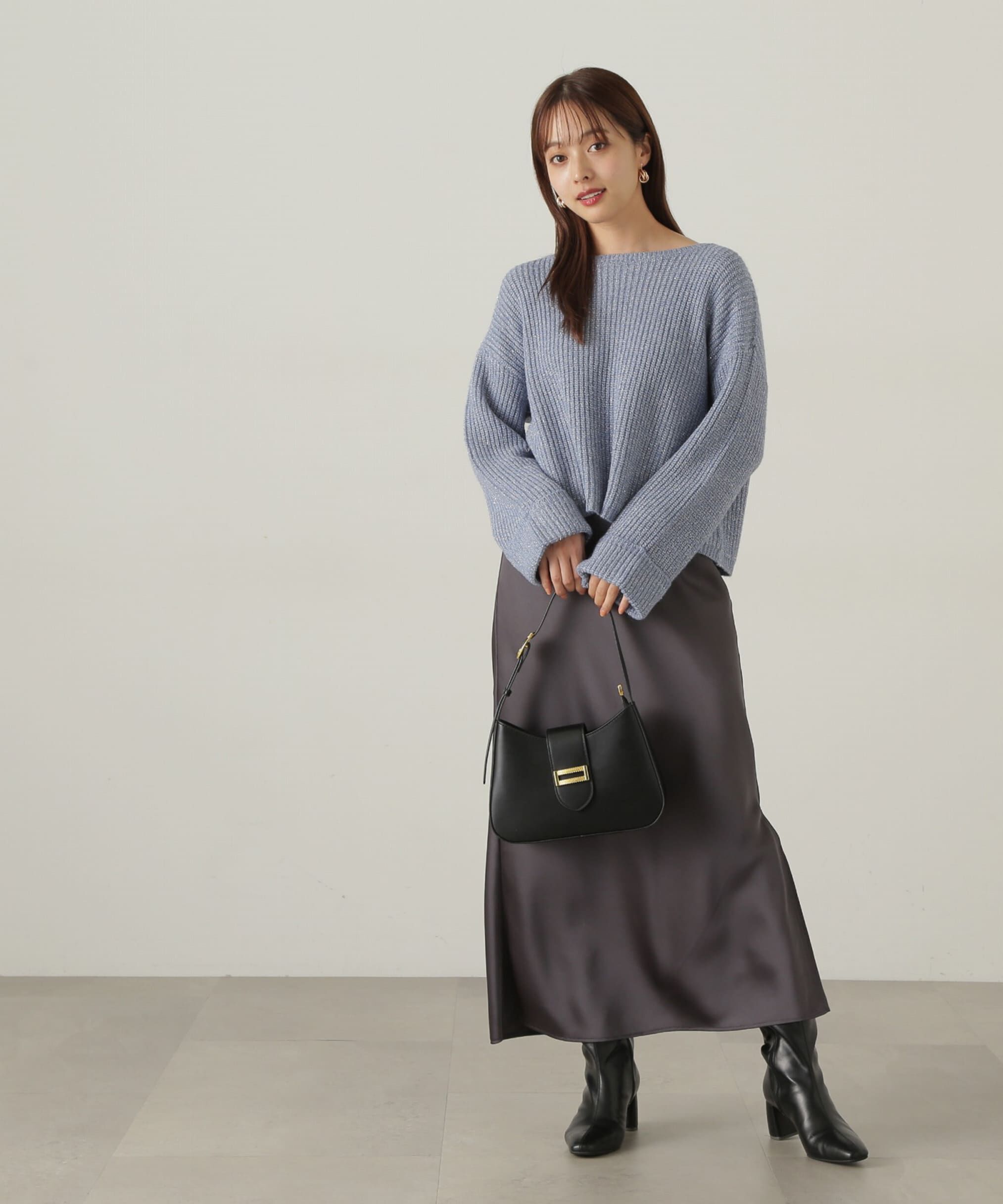 PROPORTION BODY DRESSING「スパンコール畦ニット WEB限定カラー：ブルー　24AW」|ニット・セーター|