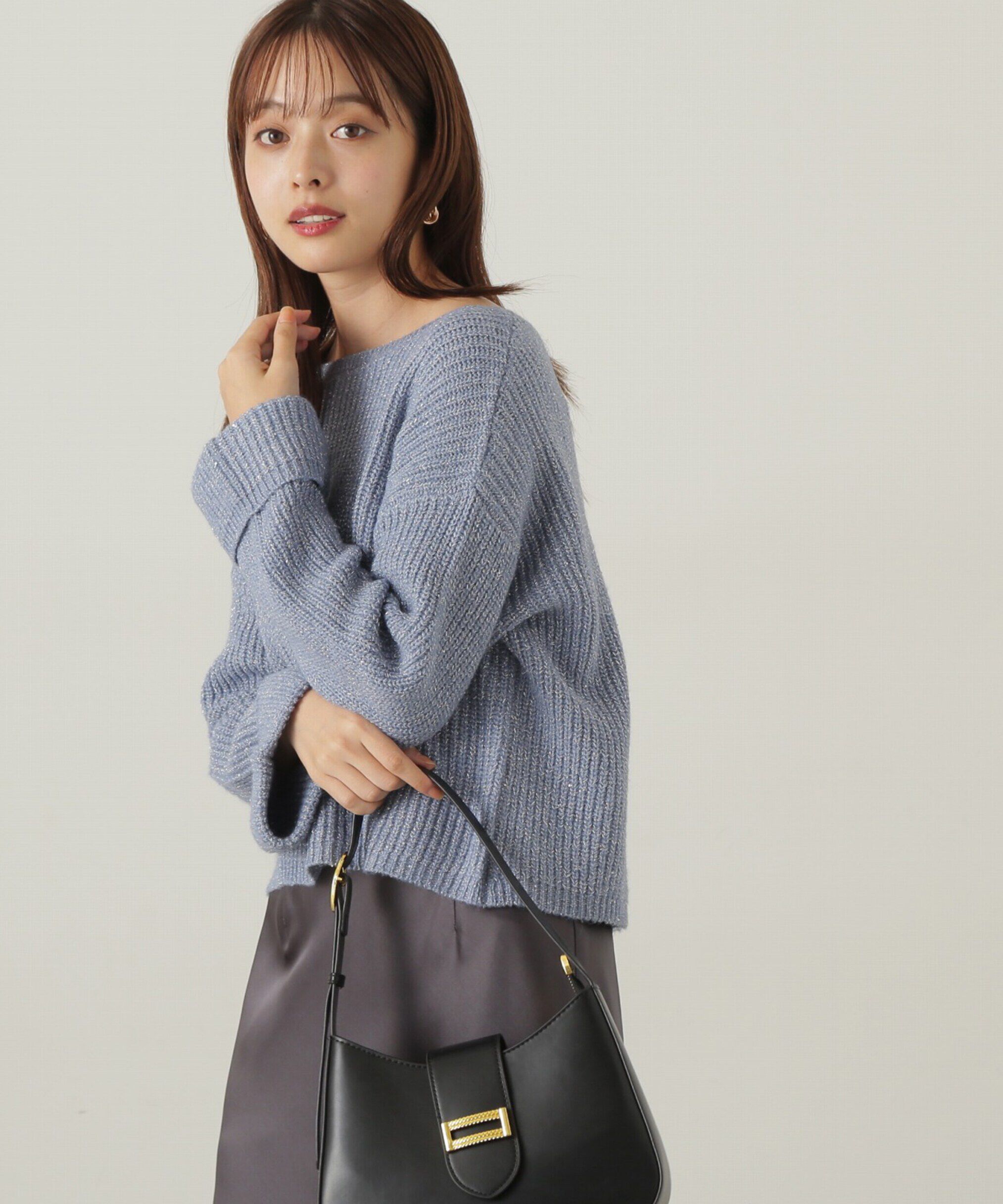 PROPORTION BODY DRESSING「スパンコール畦ニット WEB限定カラー：ブルー　24AW」|ニット・セーター|