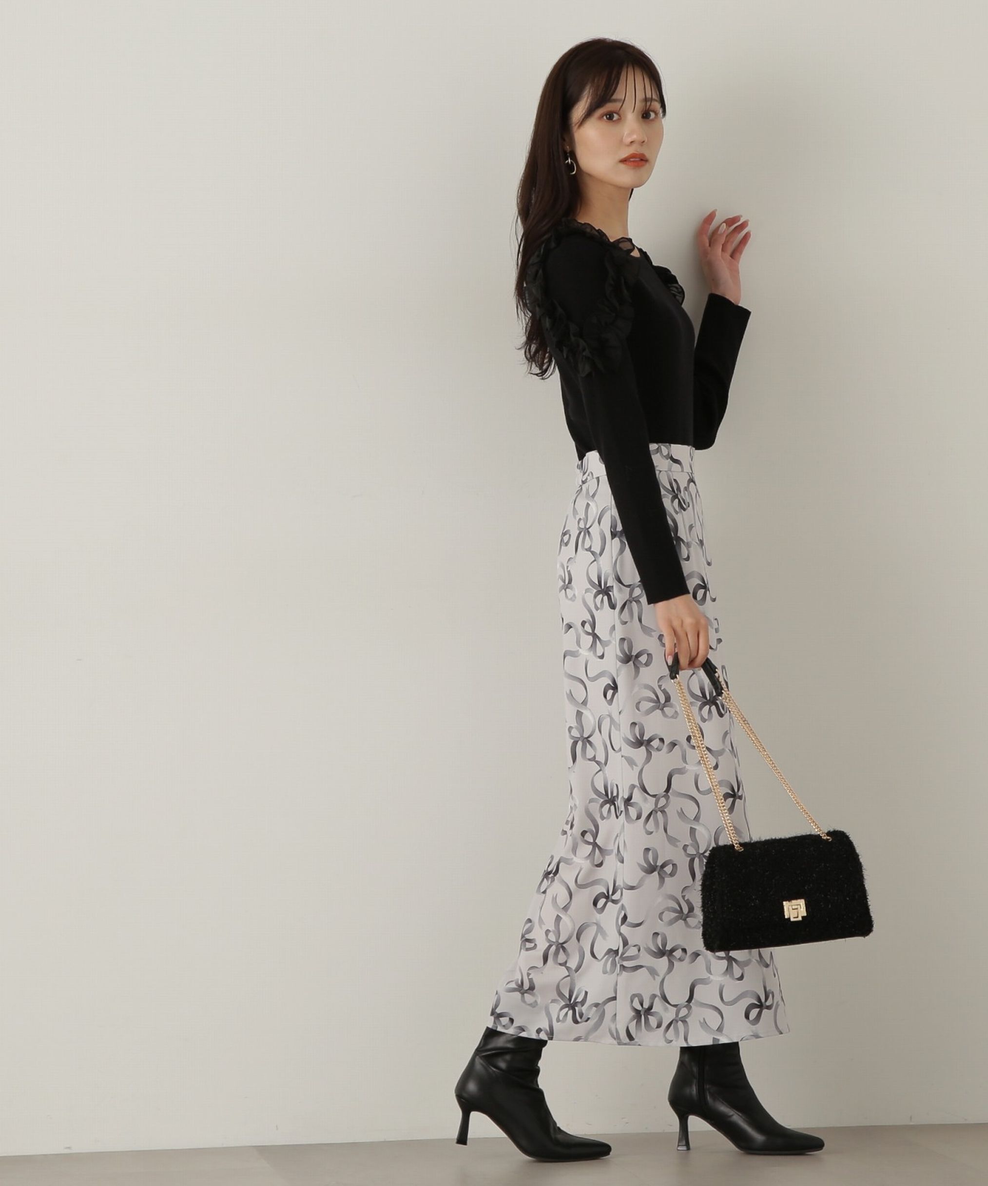 PROPORTION BODY DRESSING「リボン柄ナロースカート　24AW」|スカート|