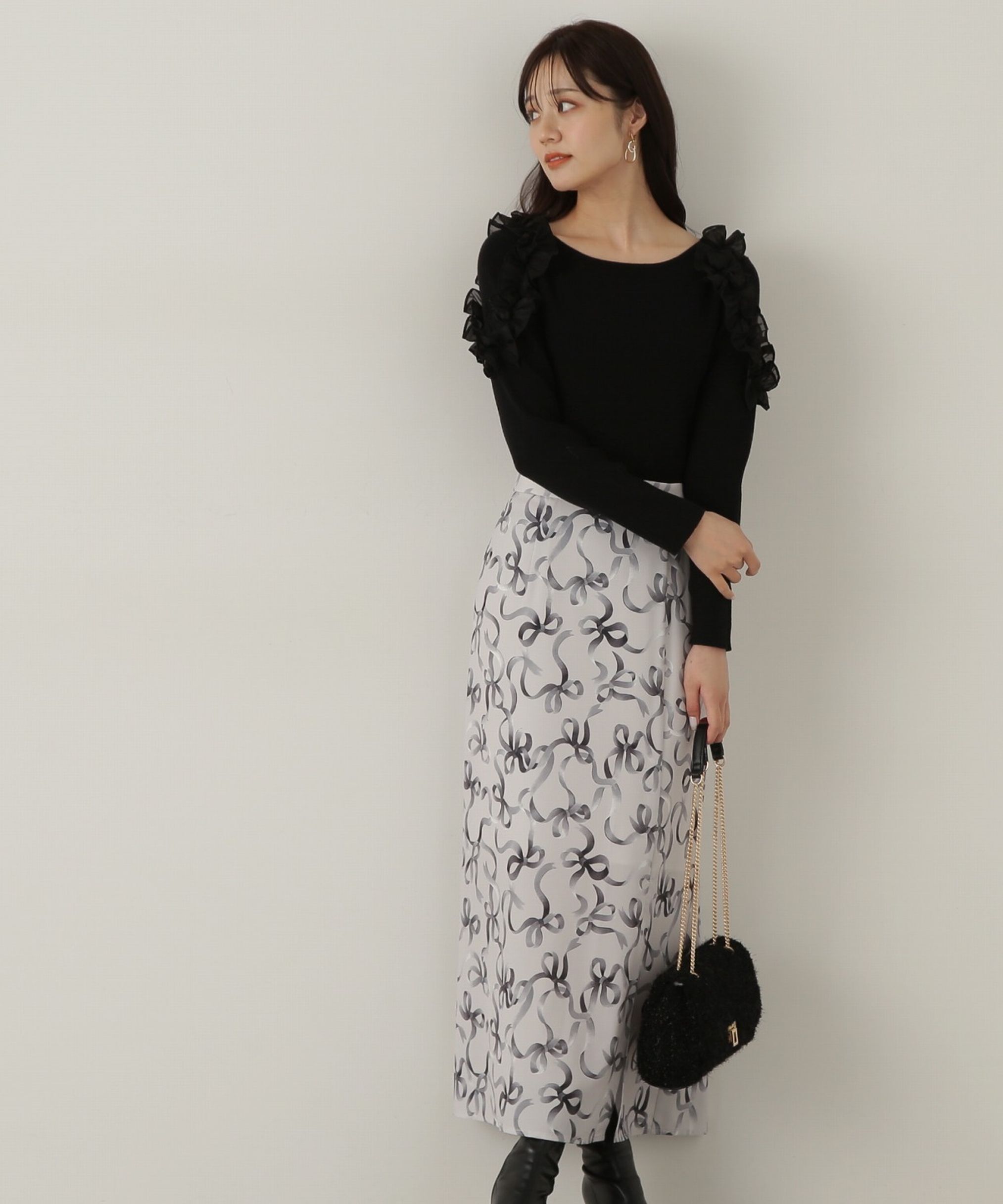 PROPORTION BODY DRESSING「リボン柄ナロースカート　24AW」|スカート|